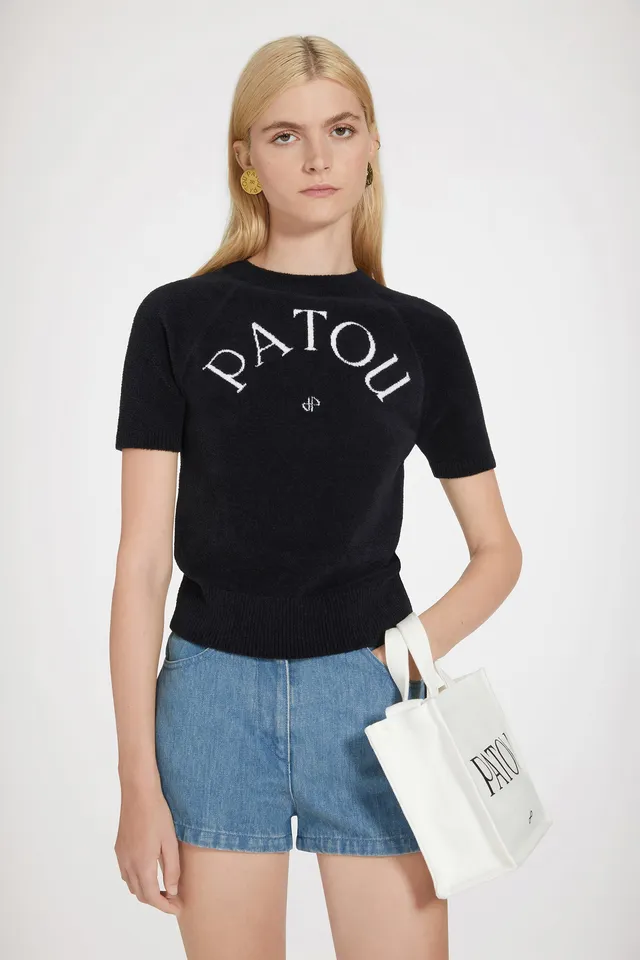 Patou Knitwear top jacquard KN156 coton noir
