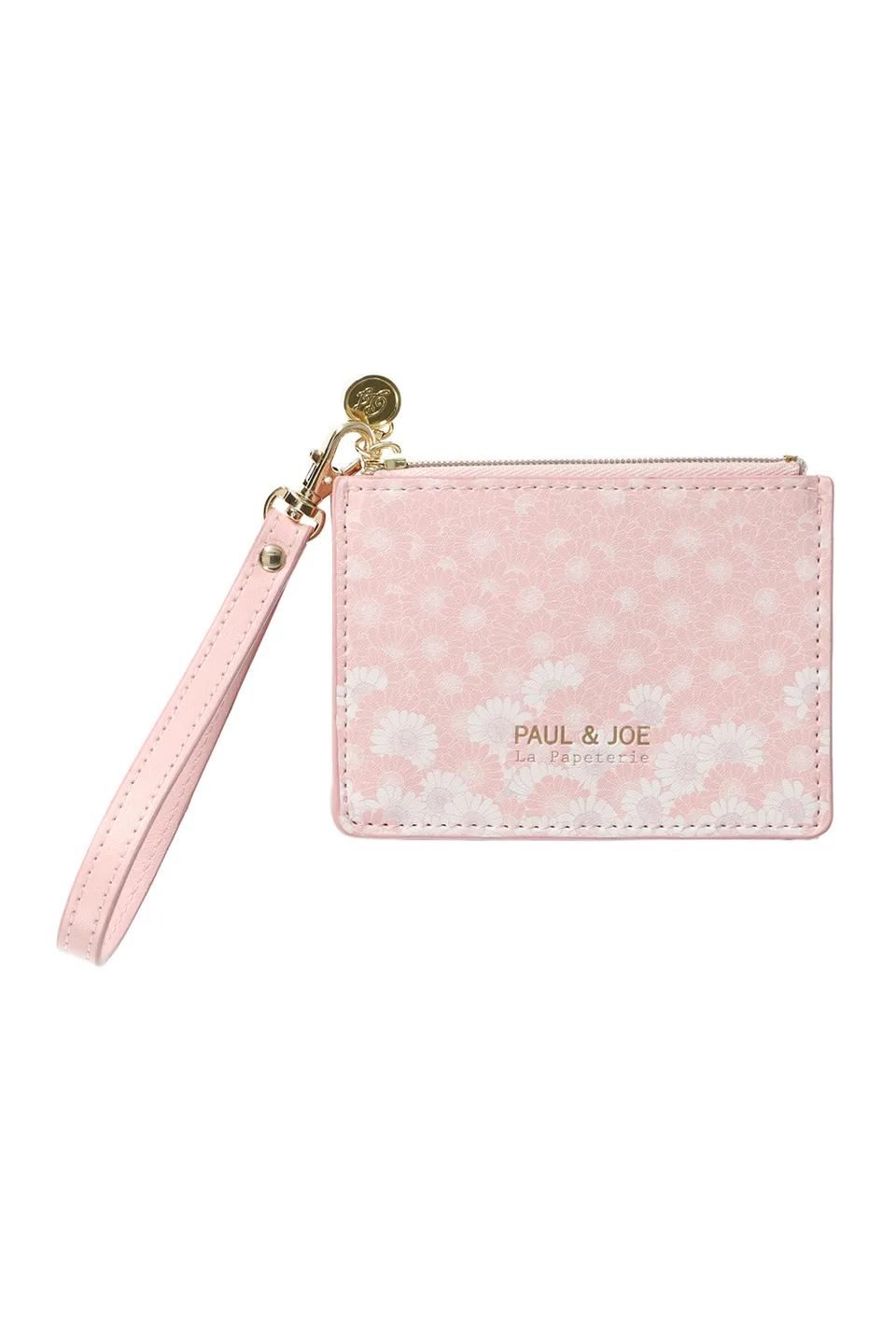Paul & Joe porte-cartes fleuri rose simili cuir