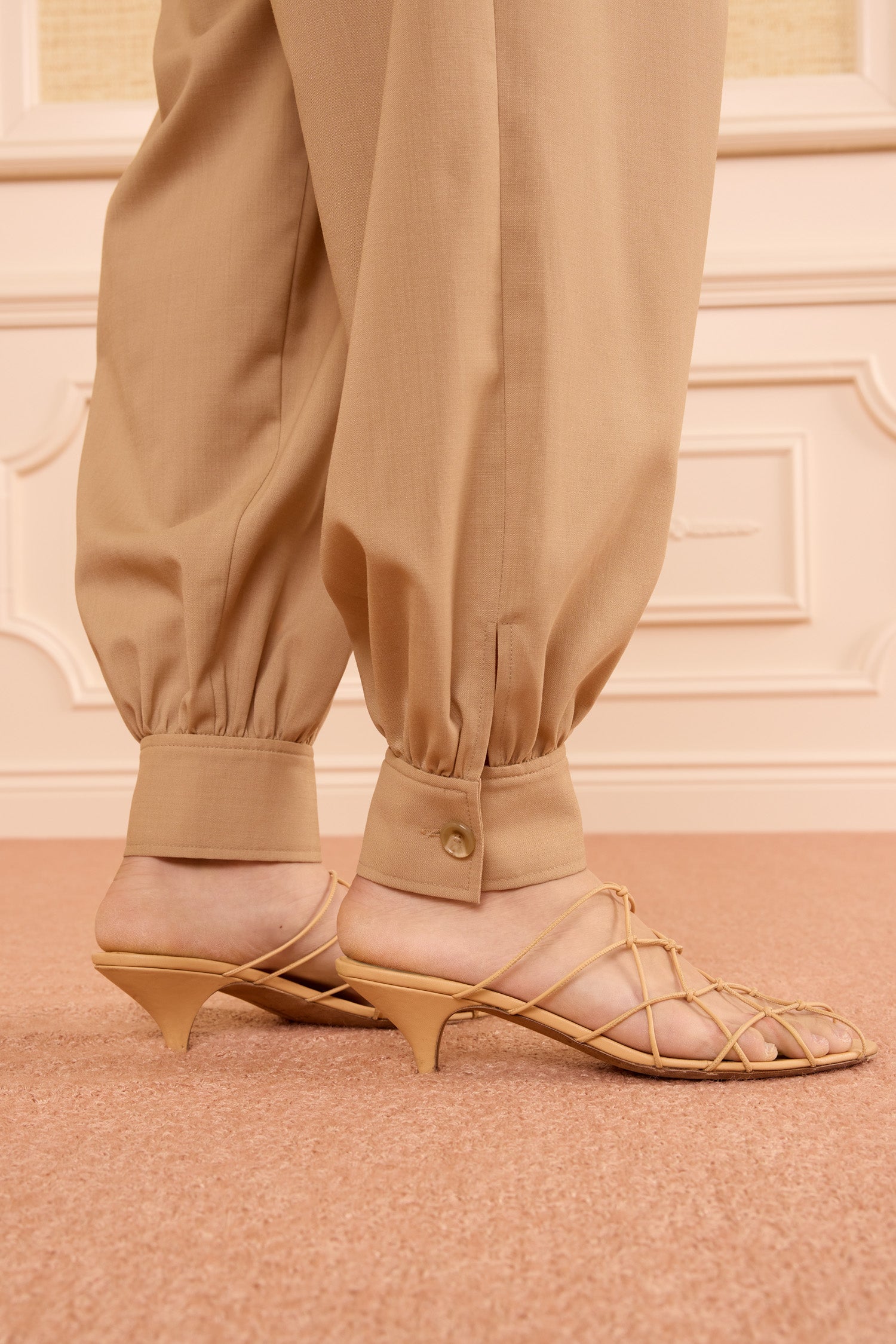 Ulla Johnson Luella PF260411 pantalon laine Dunewood beige