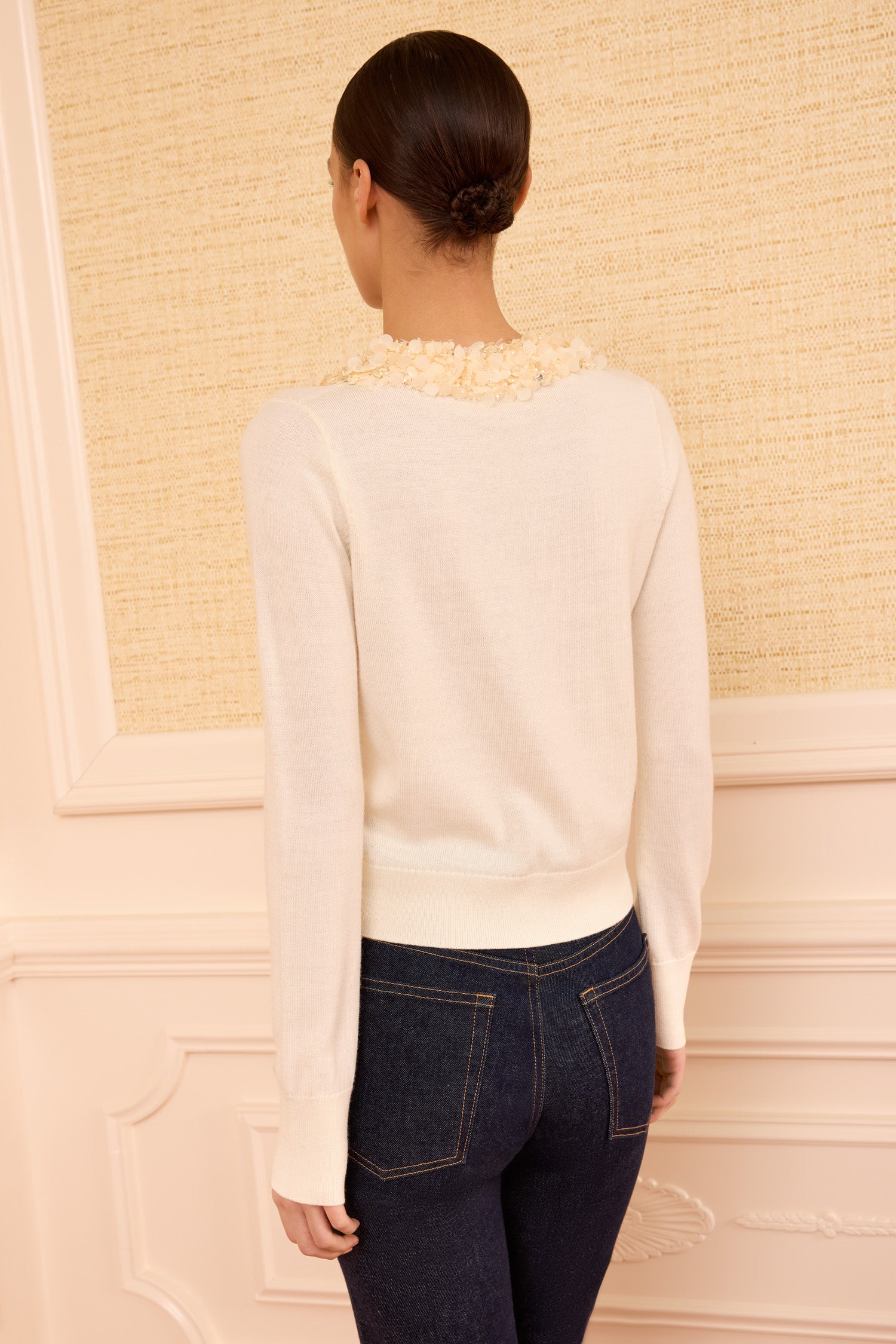 Ulla Johnson Anna cardigan ivoire Pearled Ivory laine