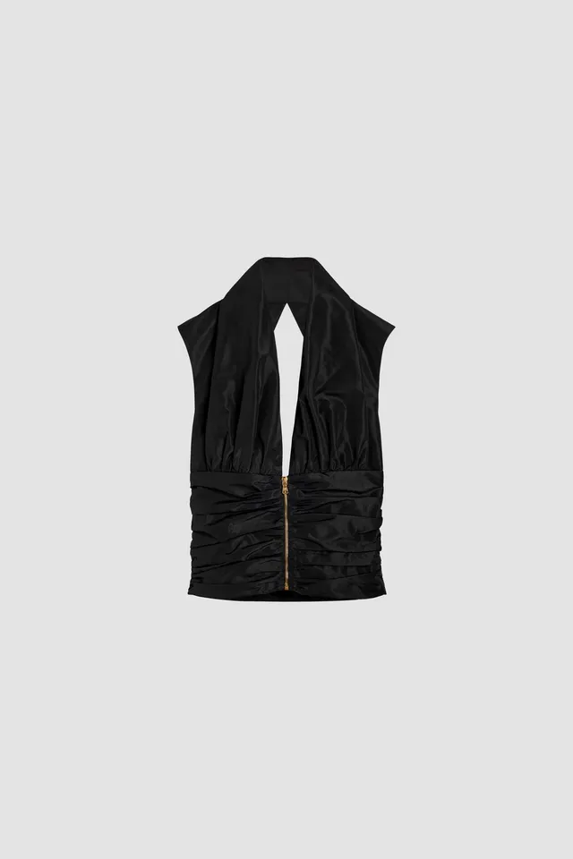 Patou TO0460011999B top noir faille dos nu recycle