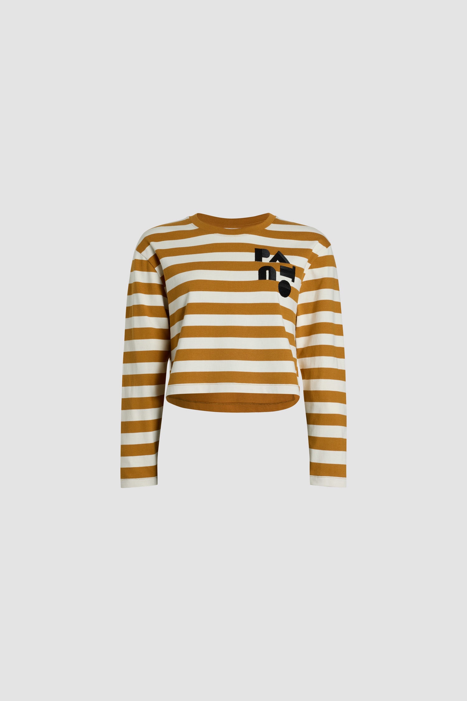Patou JE123 top marinière cropped beige blanc coton bio