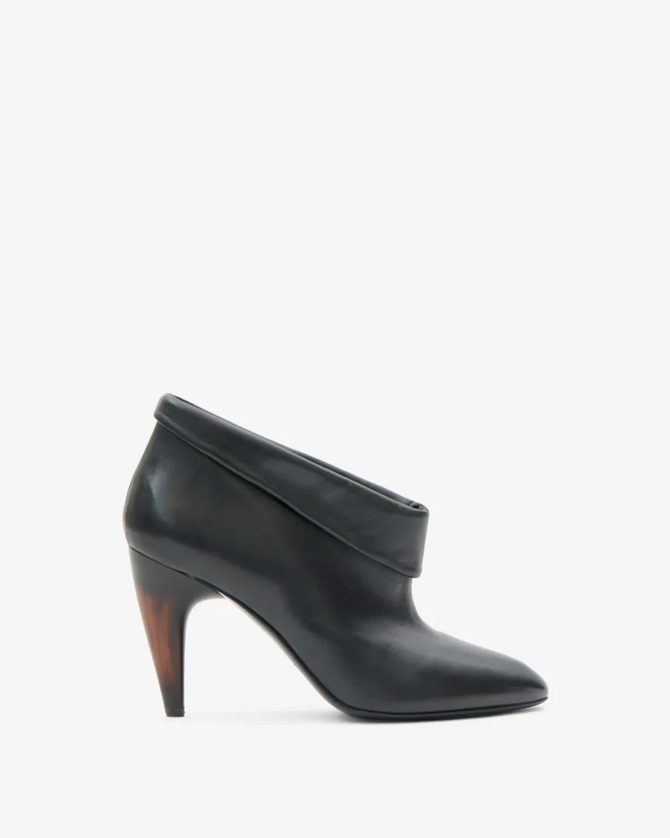 Isabel Marant Janela bottines cuir noir talon 9 cm bout amande