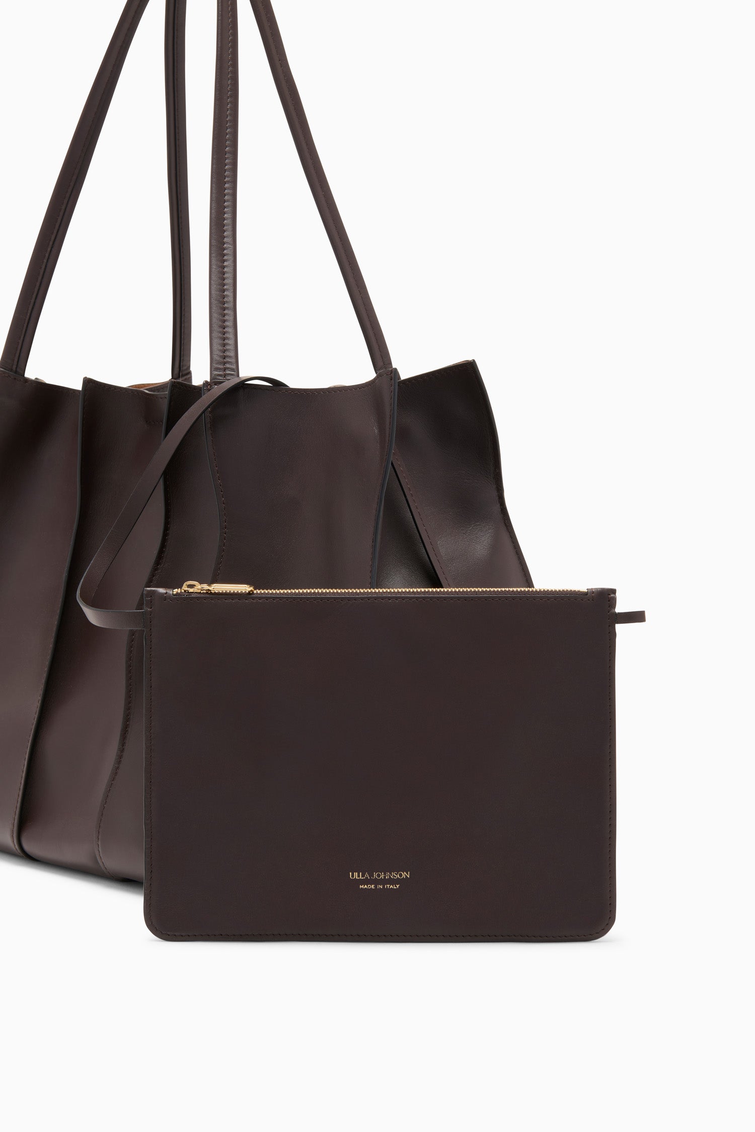 Ulla Johnson Adria Large Tote sac cabas Wenge cuir