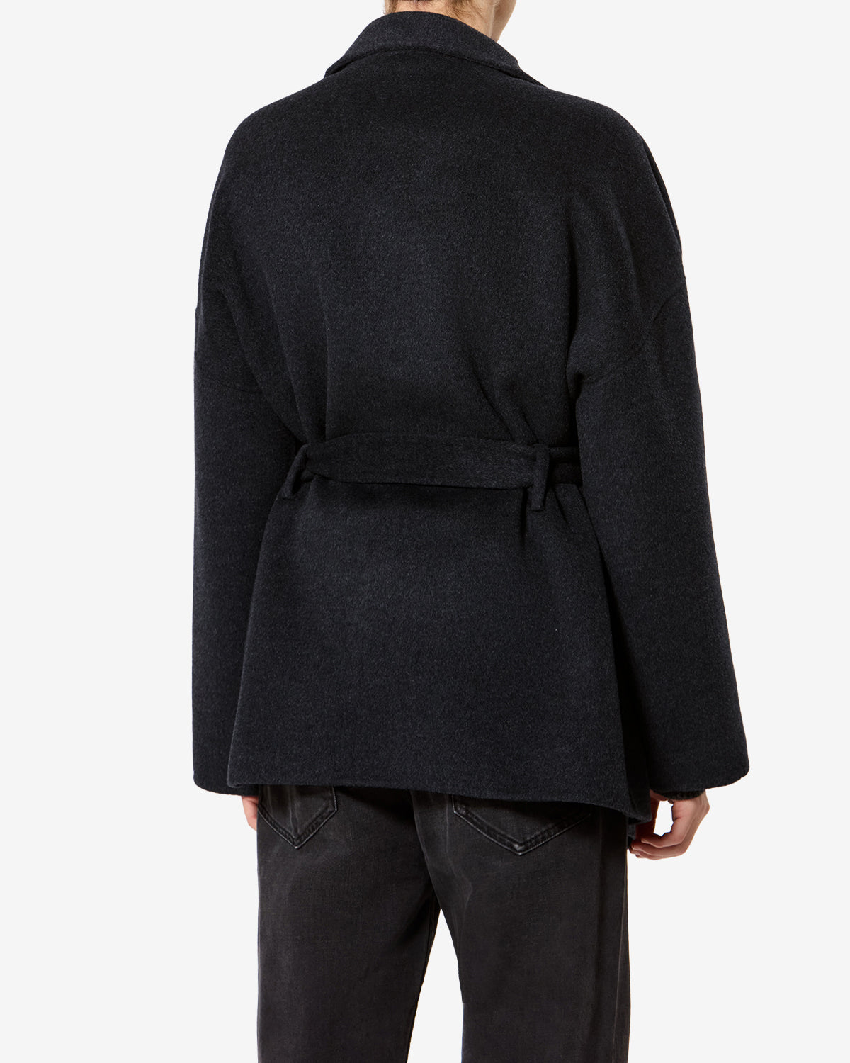 Isabel Marant Ceaton manteau laine anthracite ceinturé