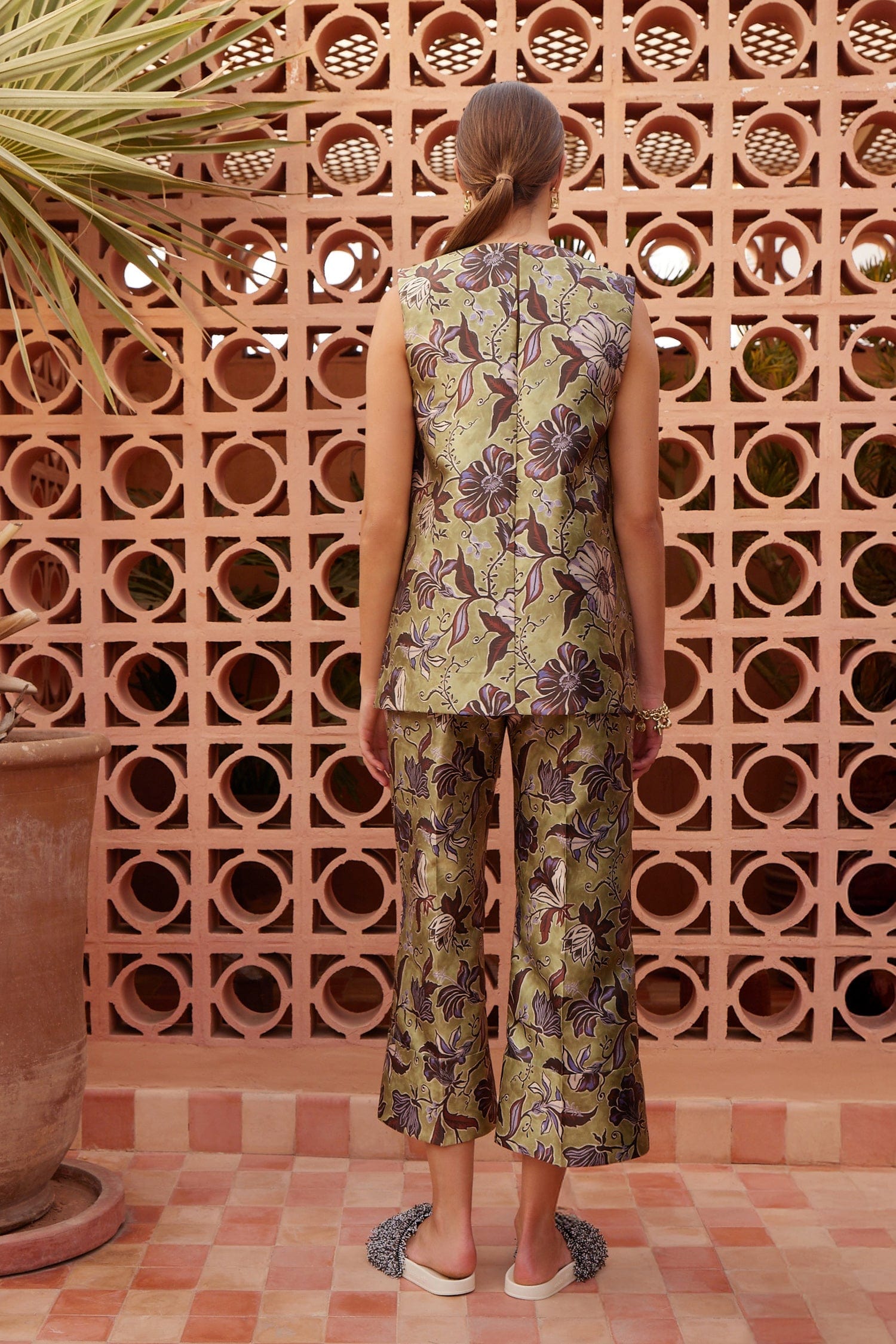 Alemaïs Citron Top haut tunique 8 imprimé floral