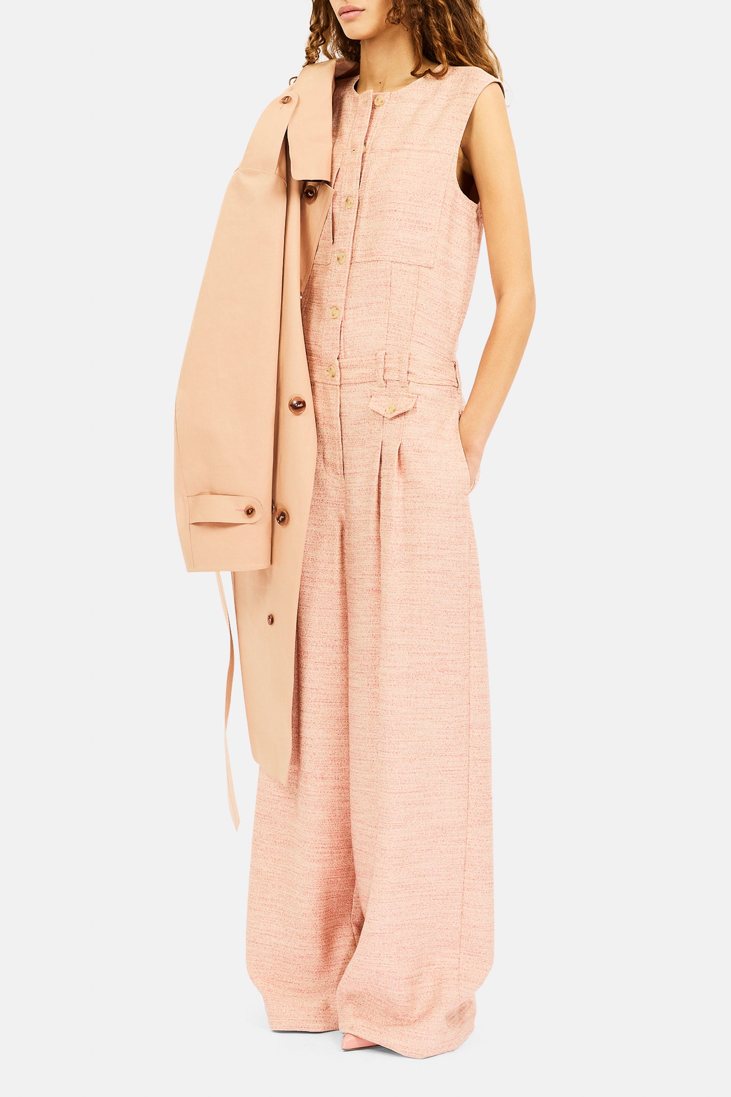 Ulla Johnson Esme Combinaison Large Rosewood Coton-Lin