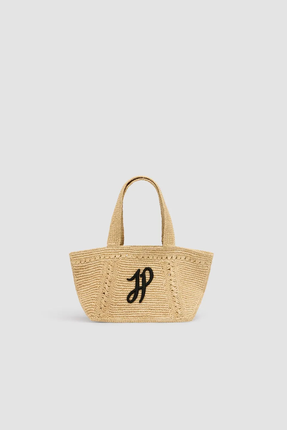 Patou P25AC093 tote raphia trapèze Vanilla Small JP