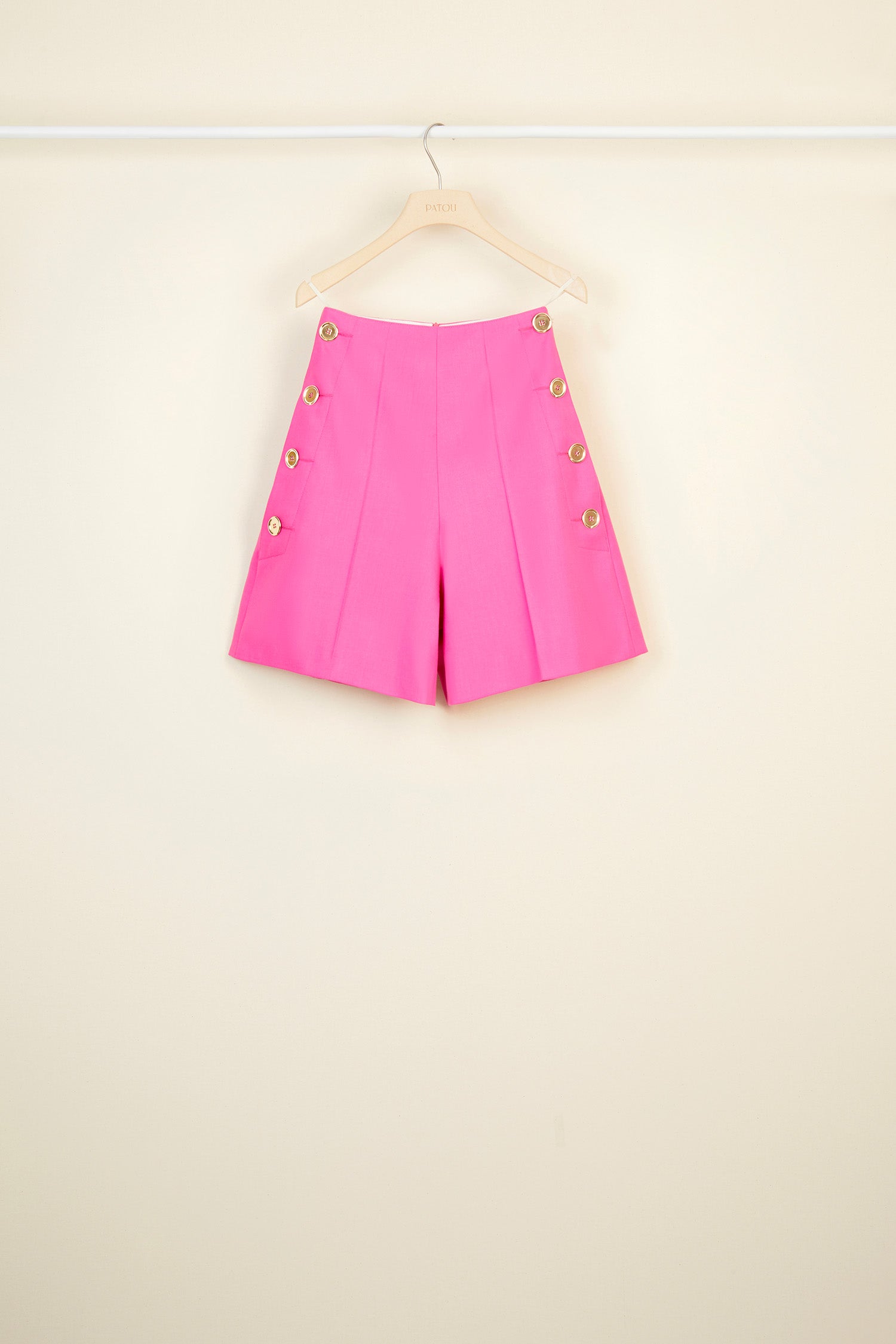 Patou TR0040005450P short tailleur laine framboise