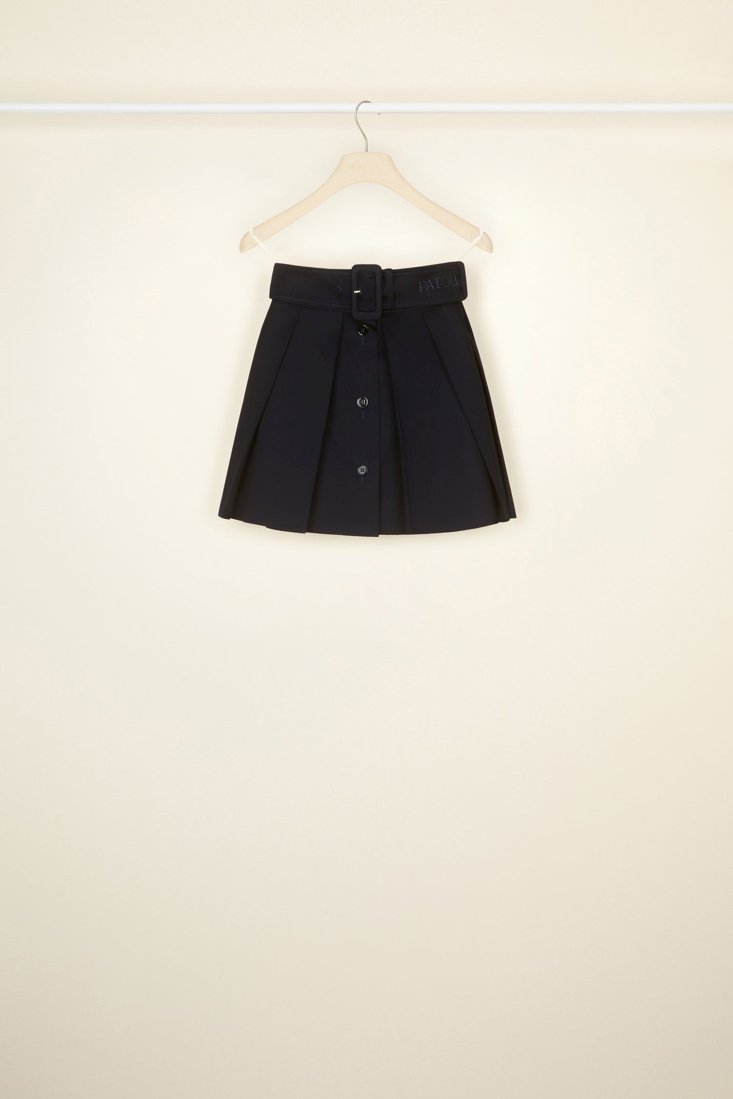 Patou SK024 mini jupe plissée coton bleu nuit