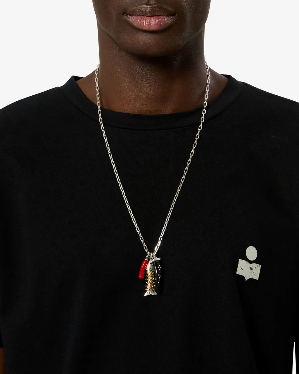 Isabel Marant New River sautoir argenté-doré pendentif