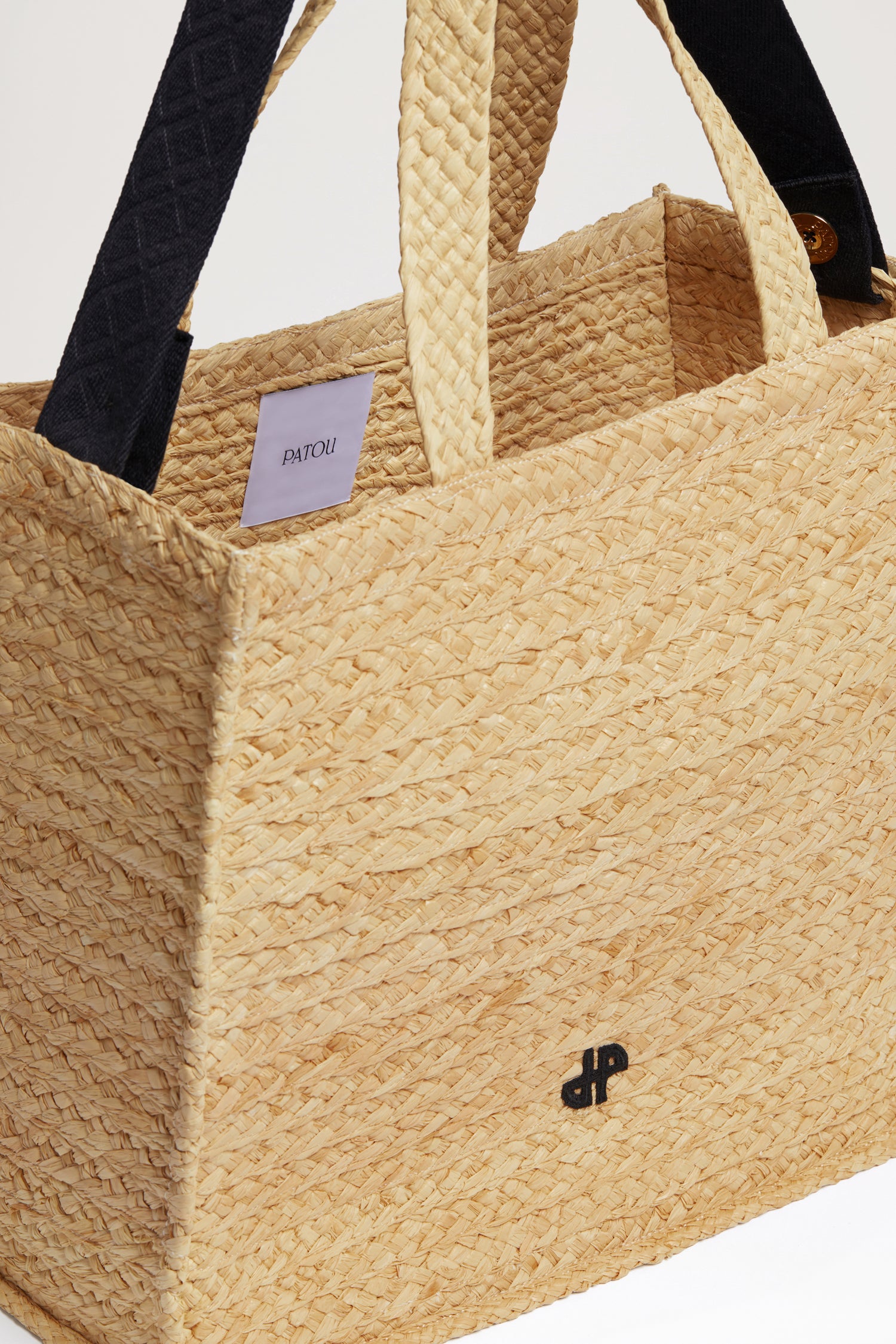Patou P23AC0240140102V tote raphia vanilla JP monogramme