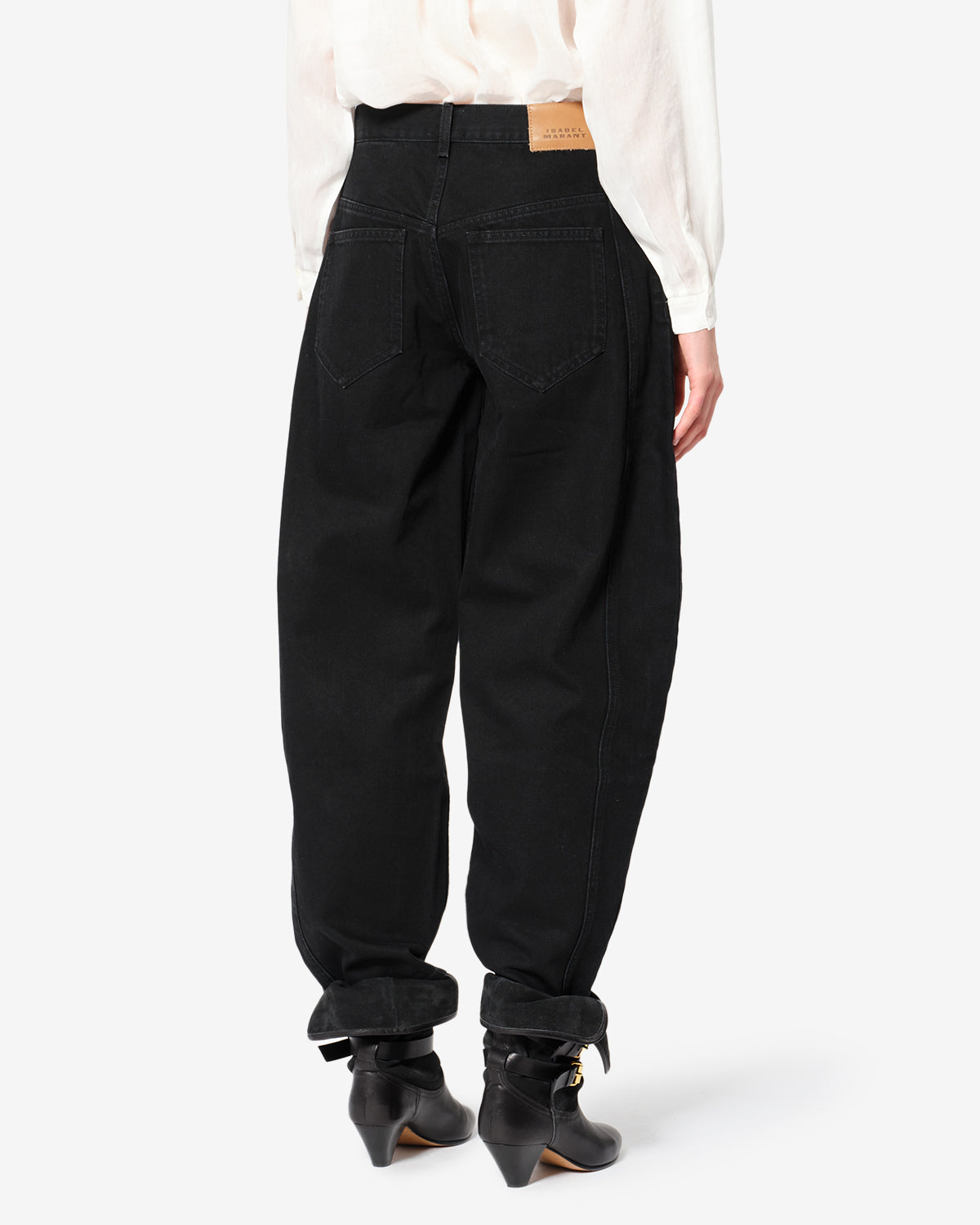 Isabel Marant Oriane jean noir délavé coupe barrel