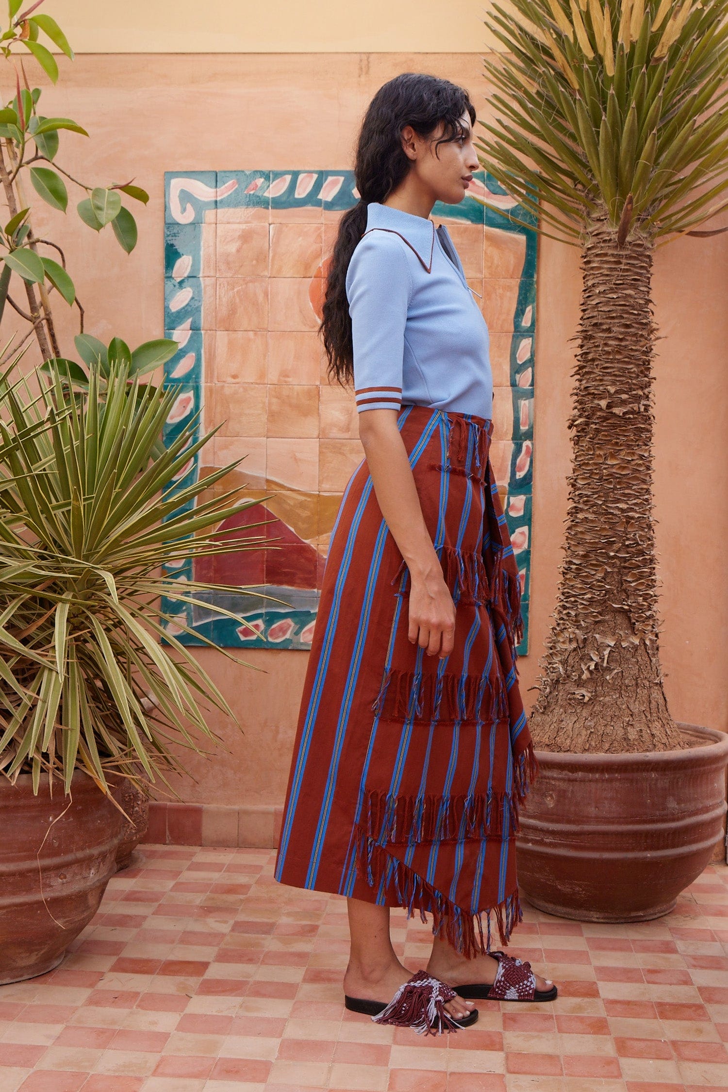 Alemaïs Noura polo maille bleu poche