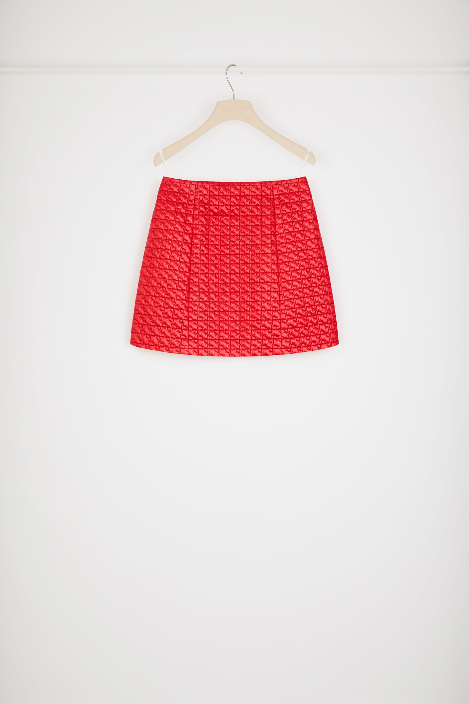Patou mini jupe H23SK0460123307R nylon rouge matelassé