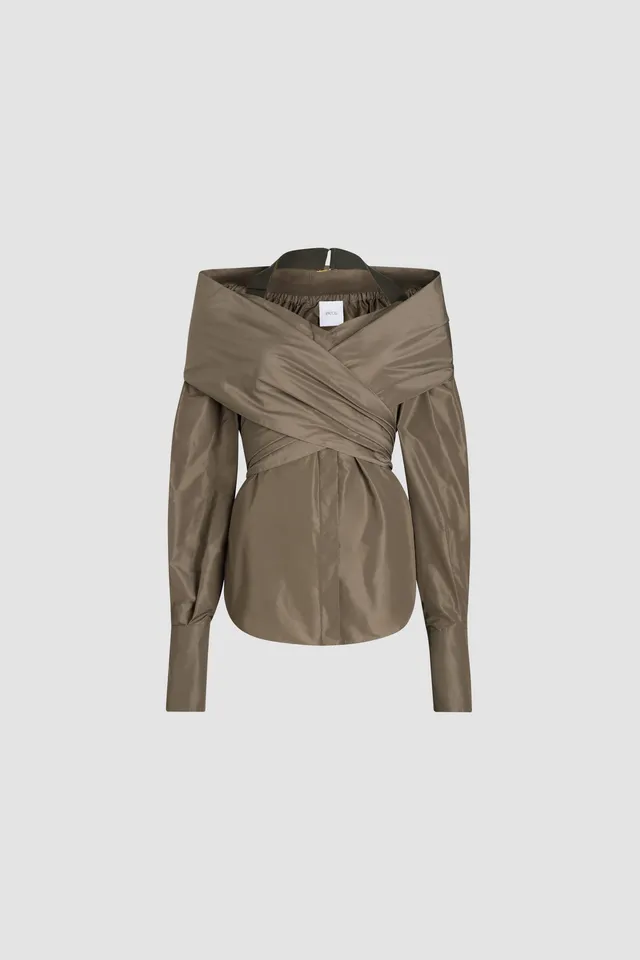 Patou BL0370011809B blouse faille mocha recyclée