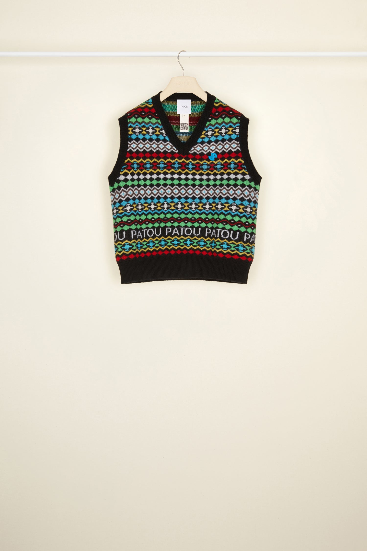 Patou KN062 gilet jacquard cachemire Multicolor