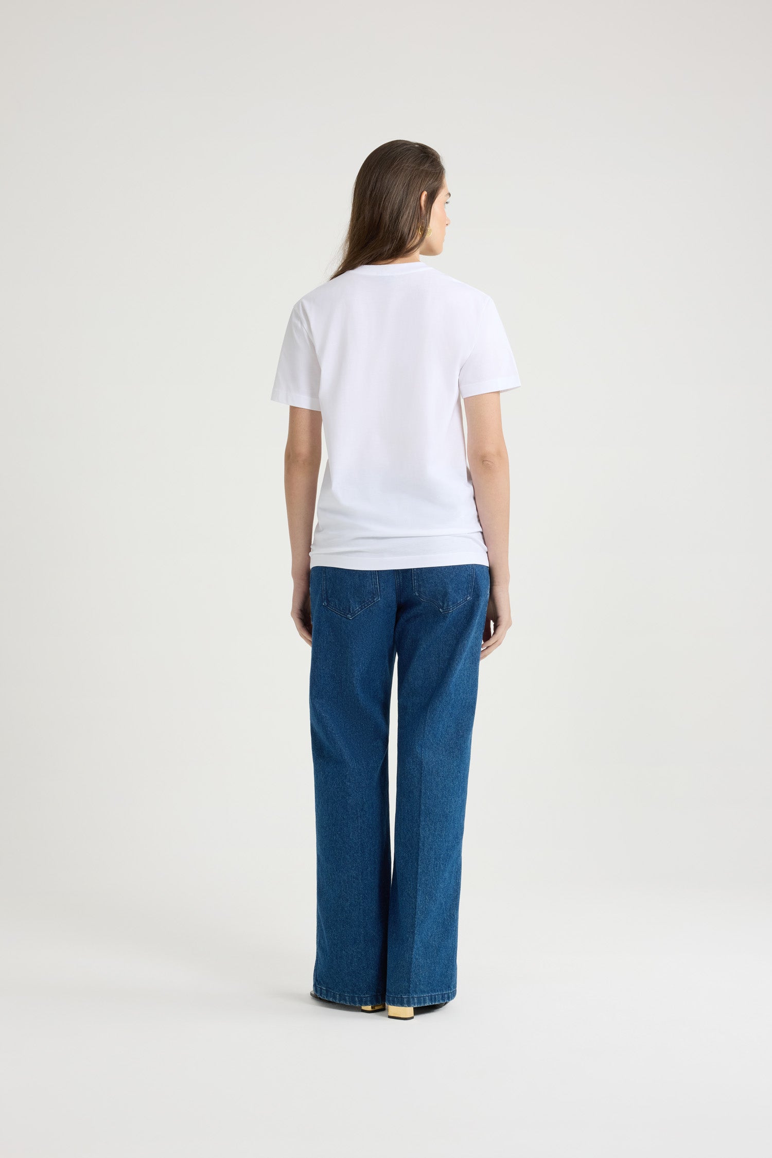Patou JE112 t-shirt blanc coton bio logos dégradé
