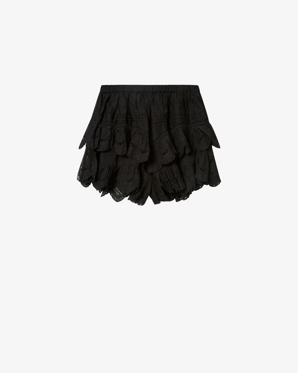 Isabel Marant Jocadia short noir dentelle coton bio