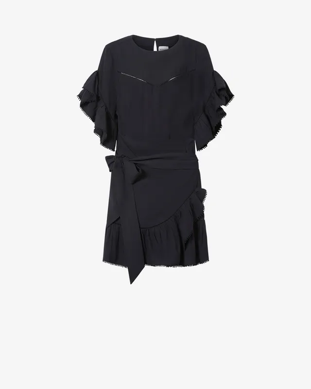 Isabel Marant Melicia robe portefeuille noir 34-44