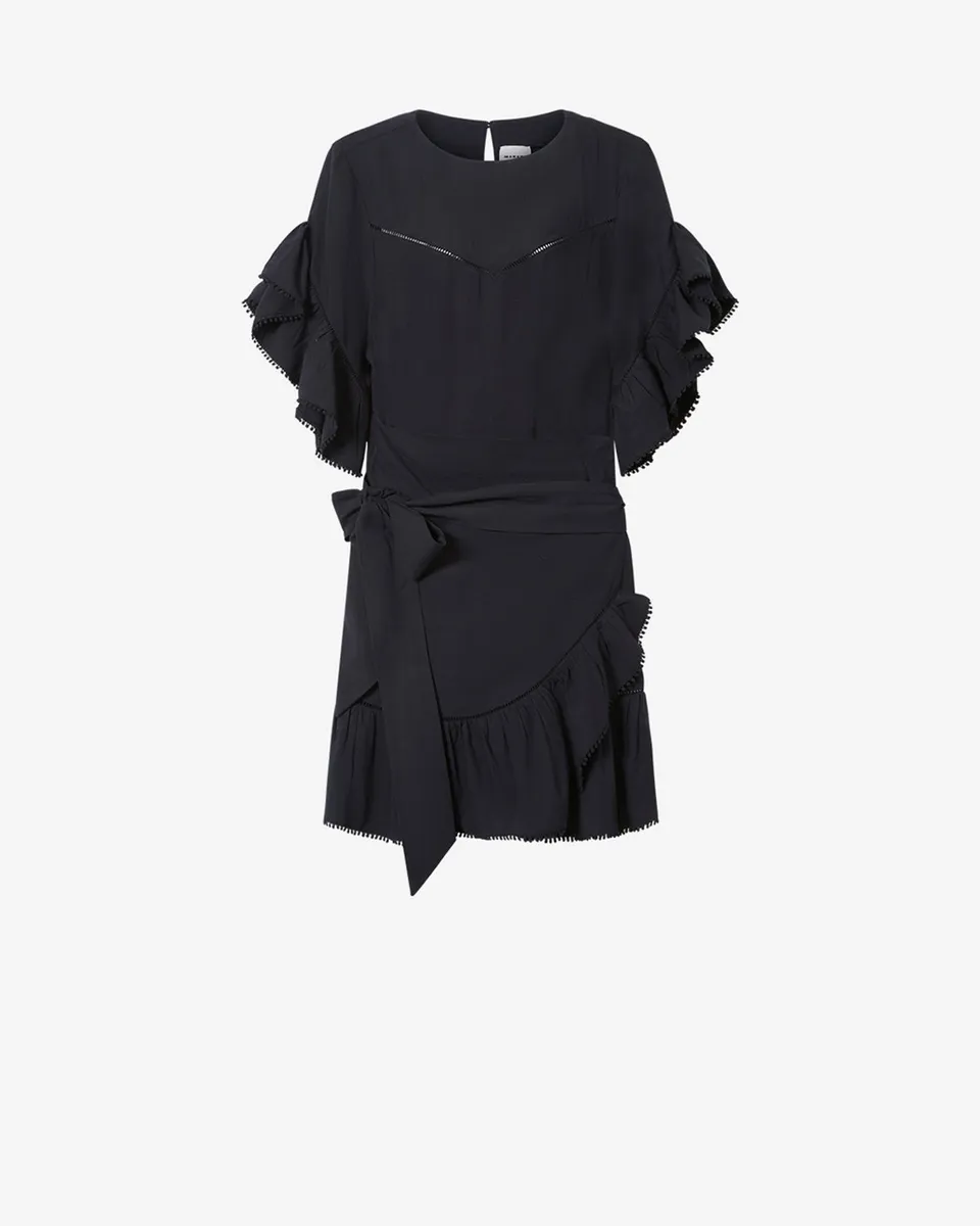 Isabel Marant Melicia robe portefeuille noir 34-44