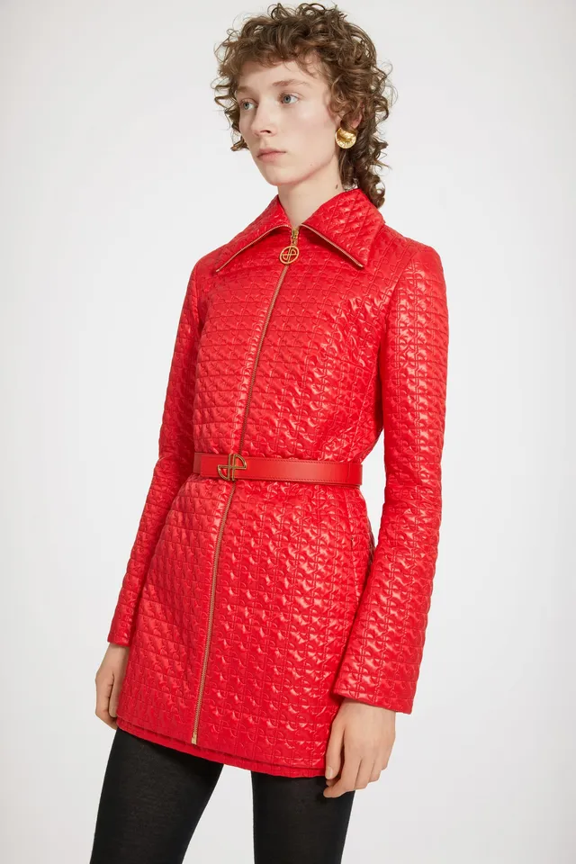 Patou H23JA0330123307R veste longue matelassée rouge