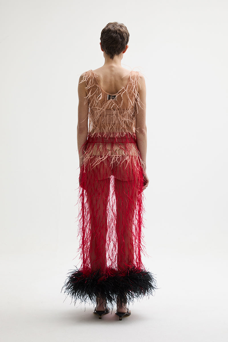 ATU Body Couture Skirts HARPY dress robe midi plumes S