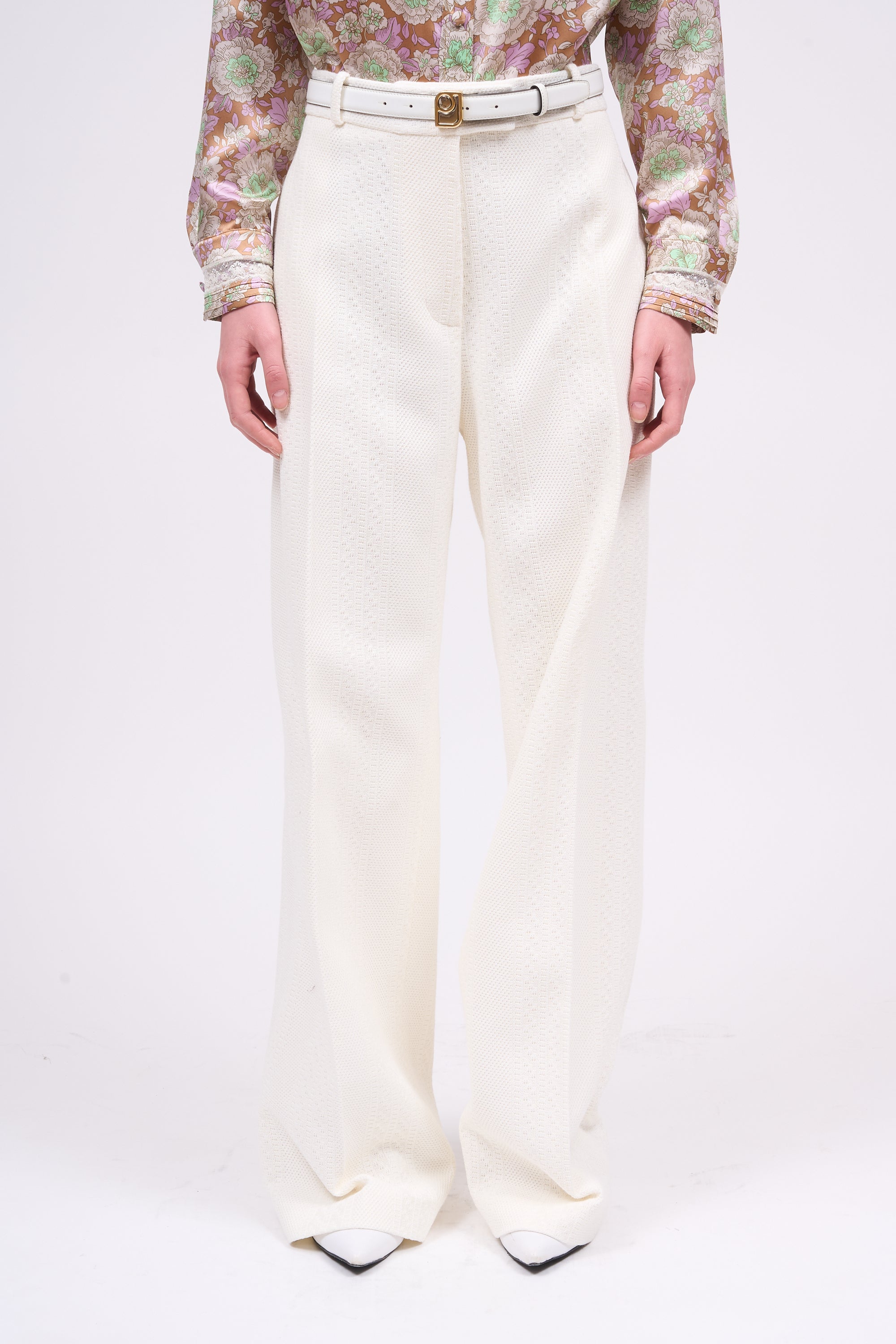 Paul & Joe Tailoring Pantalon Rossini blanc coupe droite coton
