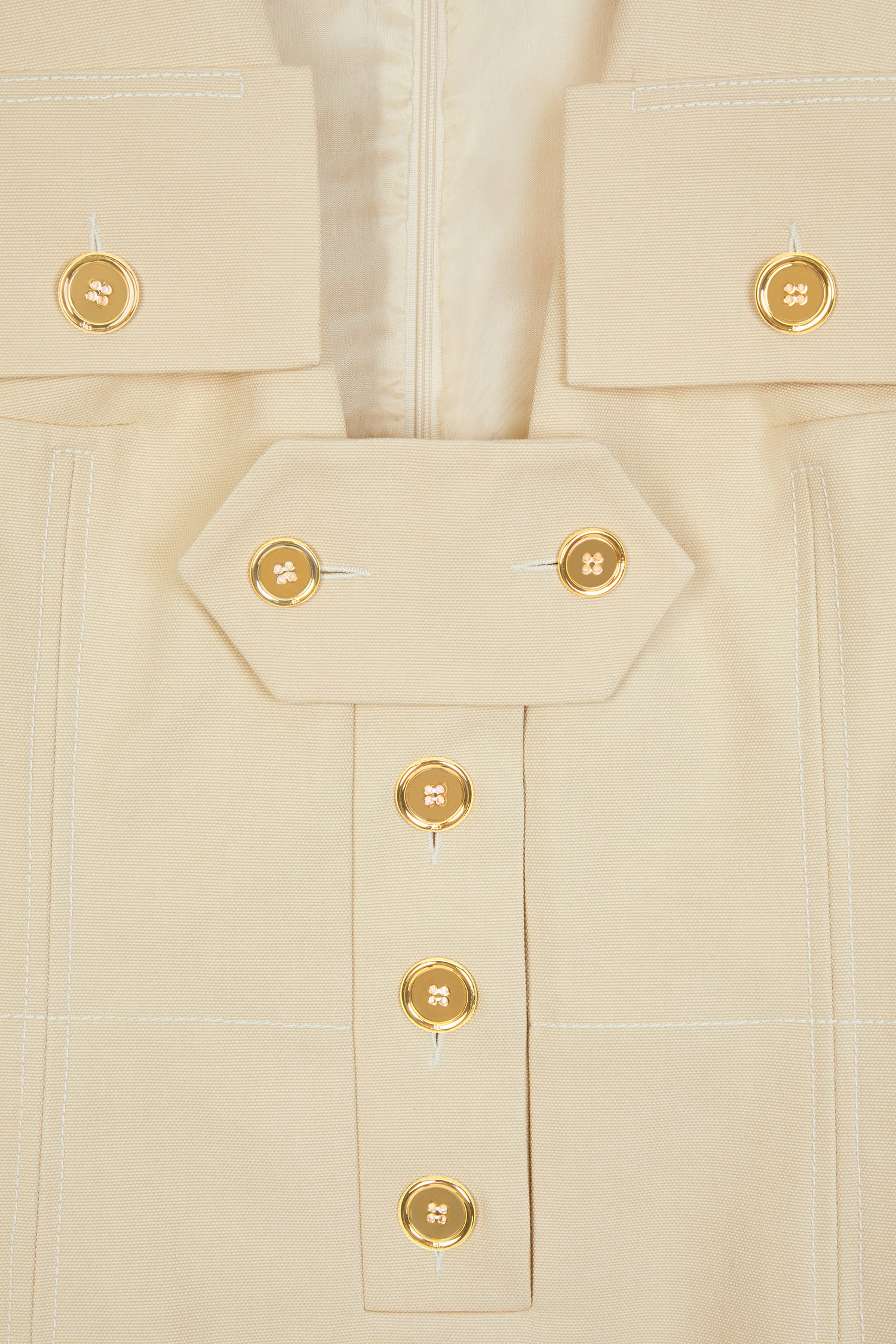 Patou P20DR0030027102V robe safari Vanilla coton