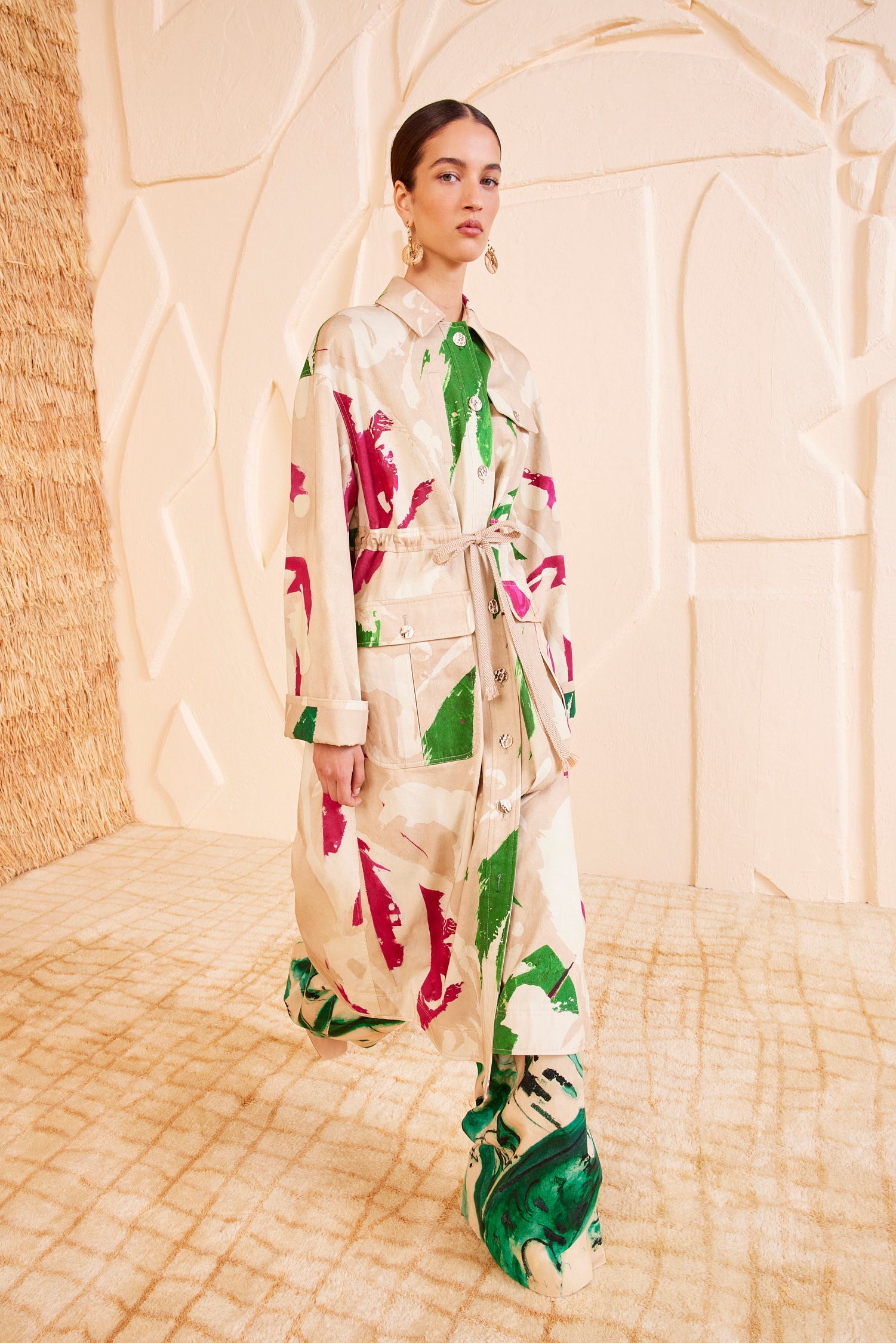Ulla Johnson Palette manteau Comet lin multicolore
