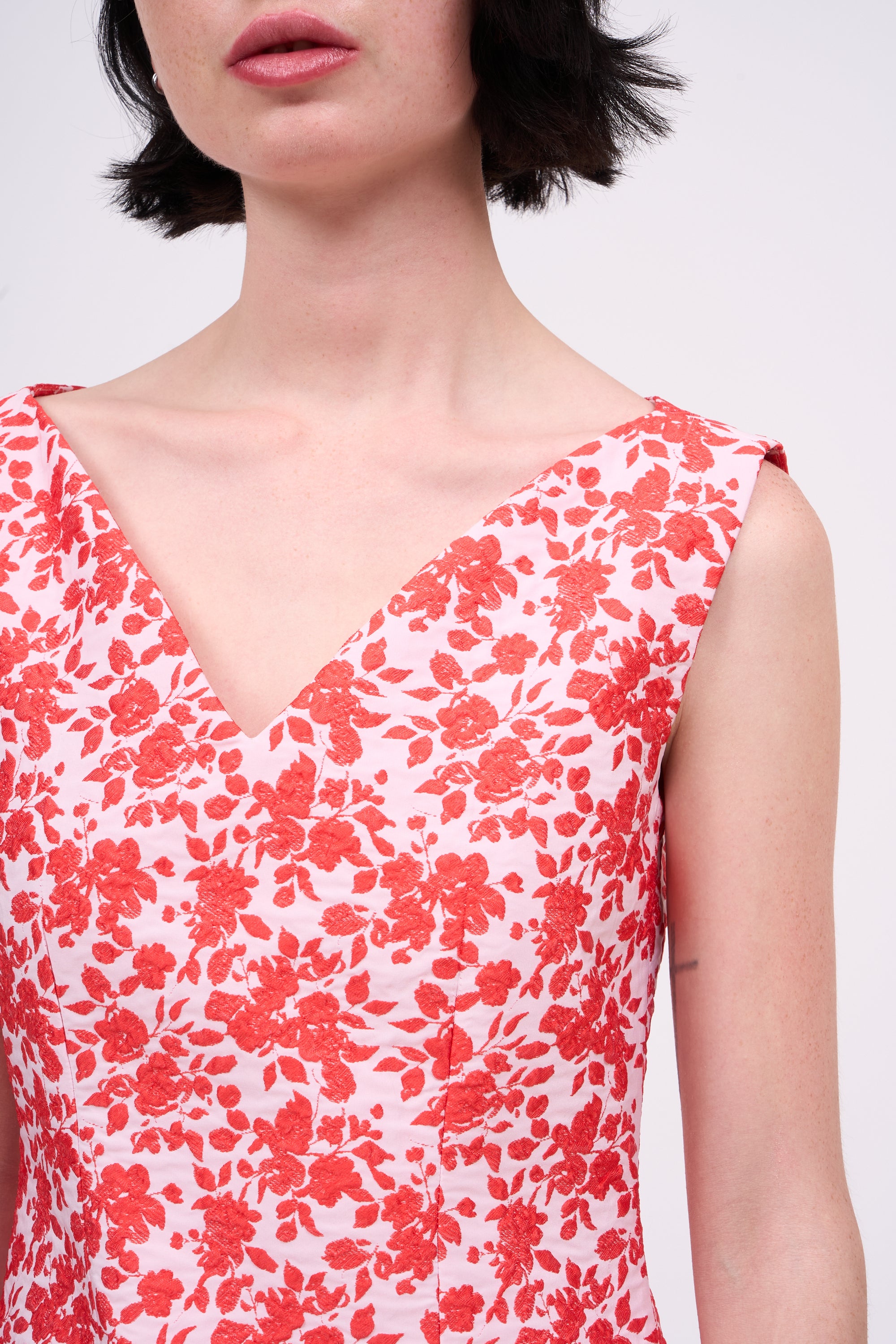 Paul & Joe Monroe Robe midi jacquard rouge cerisier 36