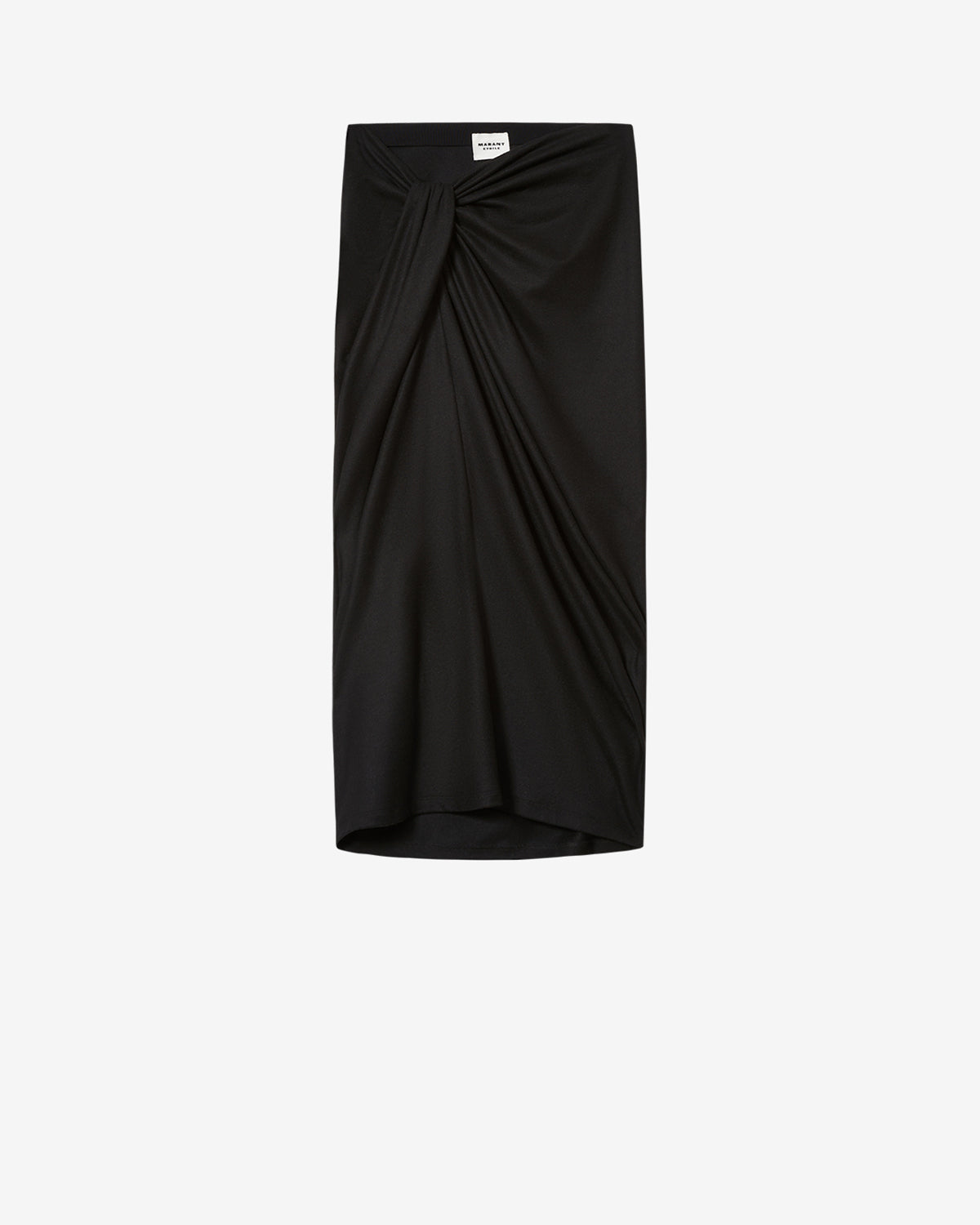 Isabel Marant Jeldia jupe midi noire jersey drapée