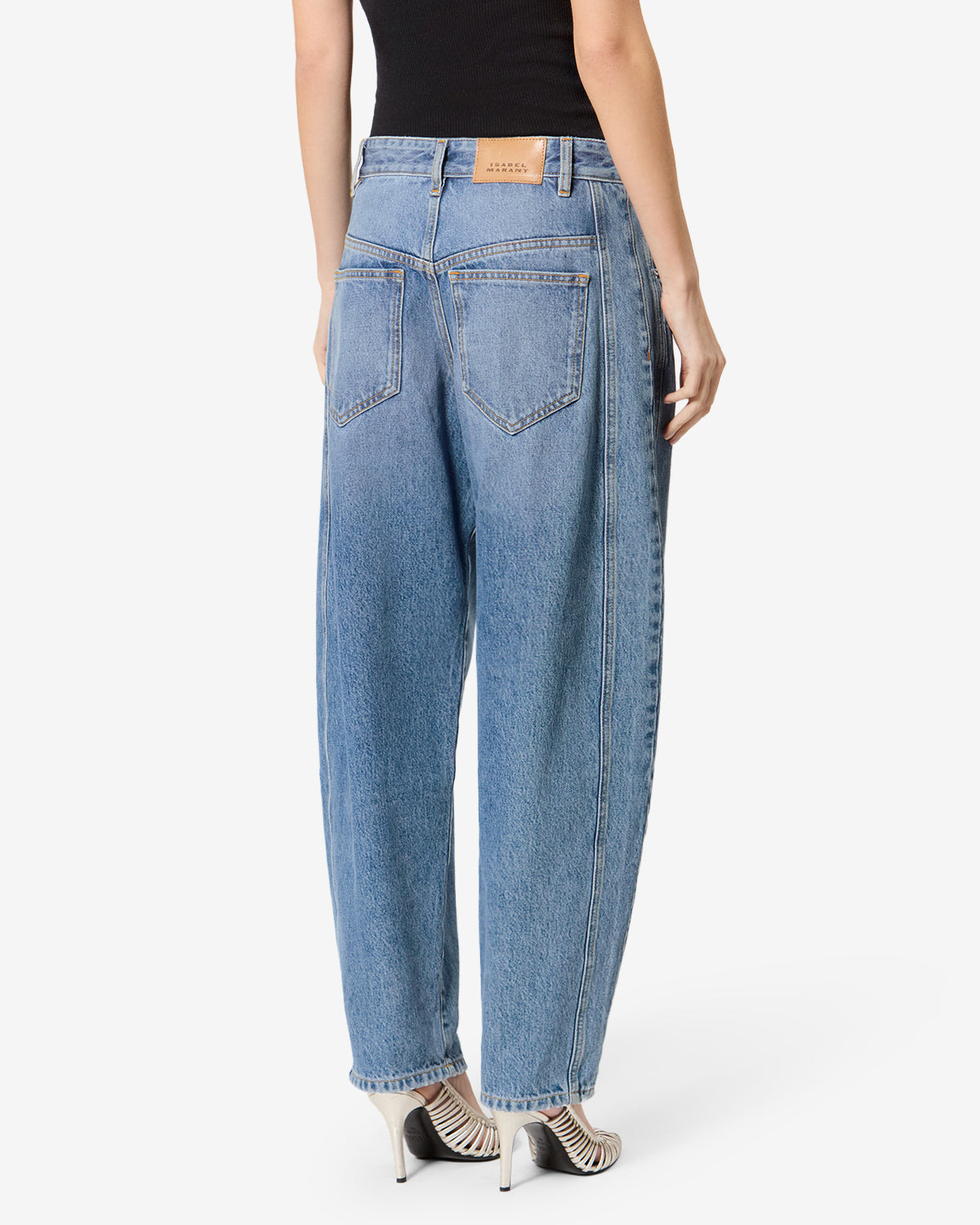 Isabel Marant Oriane jean barrel bleu clair délavé
