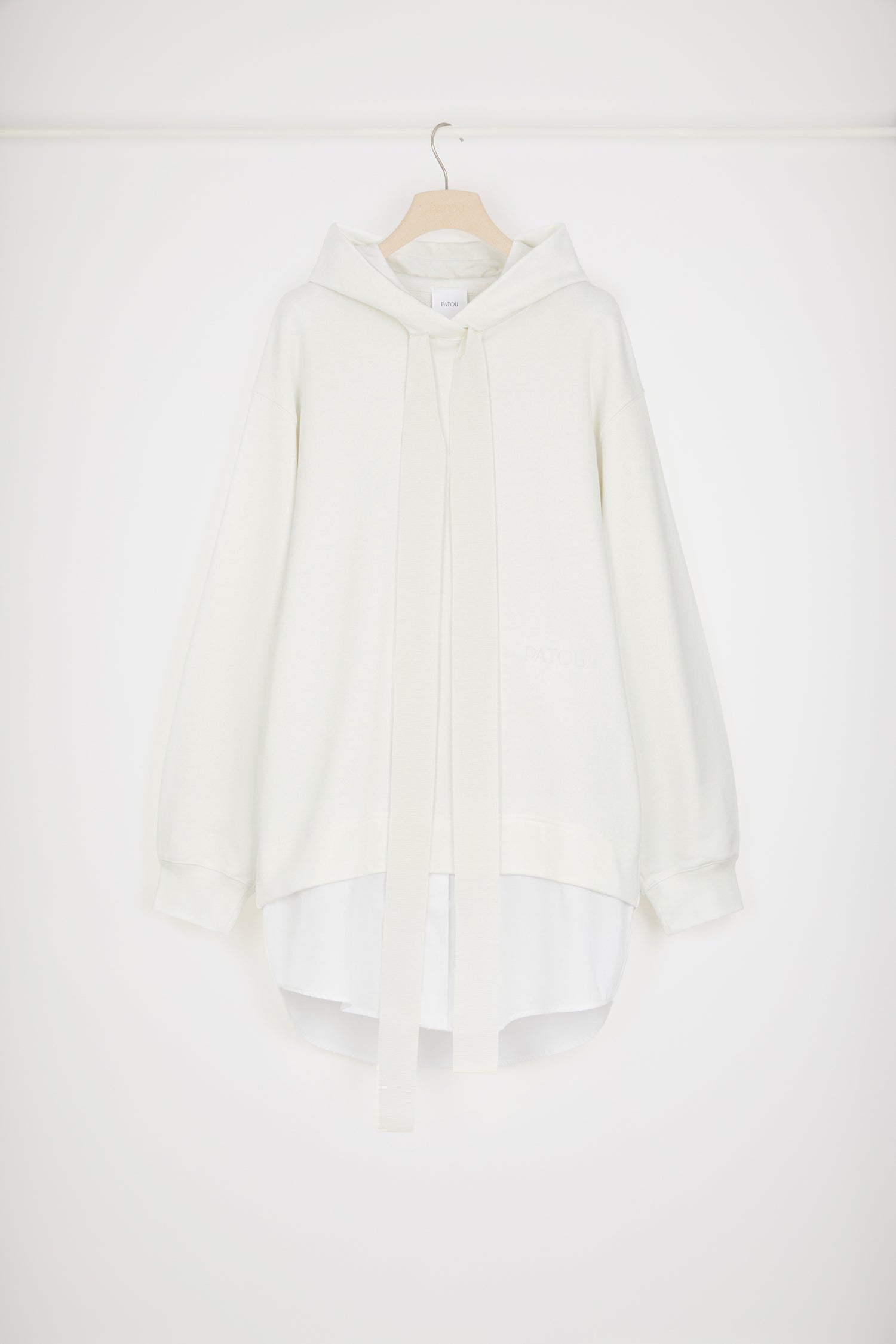 Patou H23JE0929985009A robe sweat capuche blanche coton bio