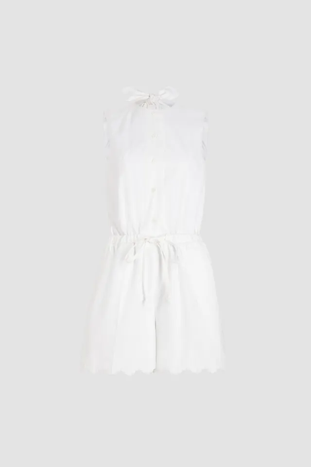 Patou P25JU0030017001W combishort coton blanc dos ouvert