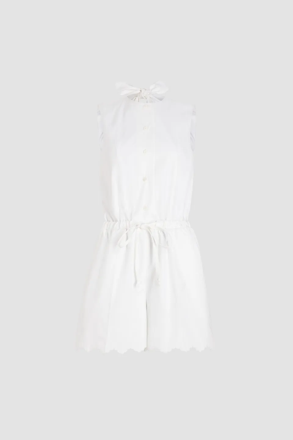 Patou P25JU0030017001W combishort coton blanc dos ouvert