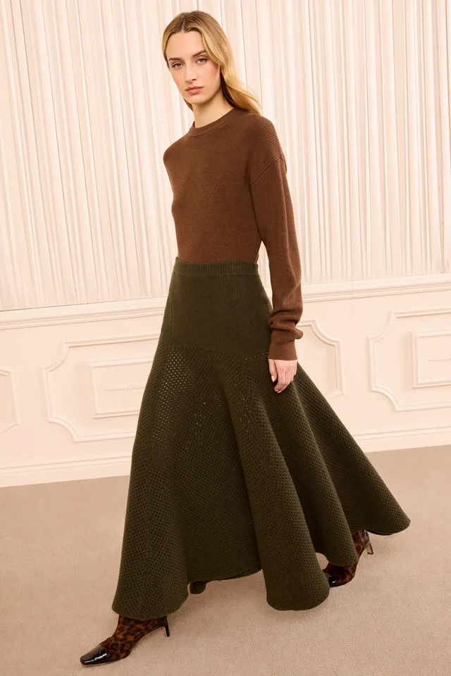 Ulla Johnson Lucia jupe maxi Militaire mérinos