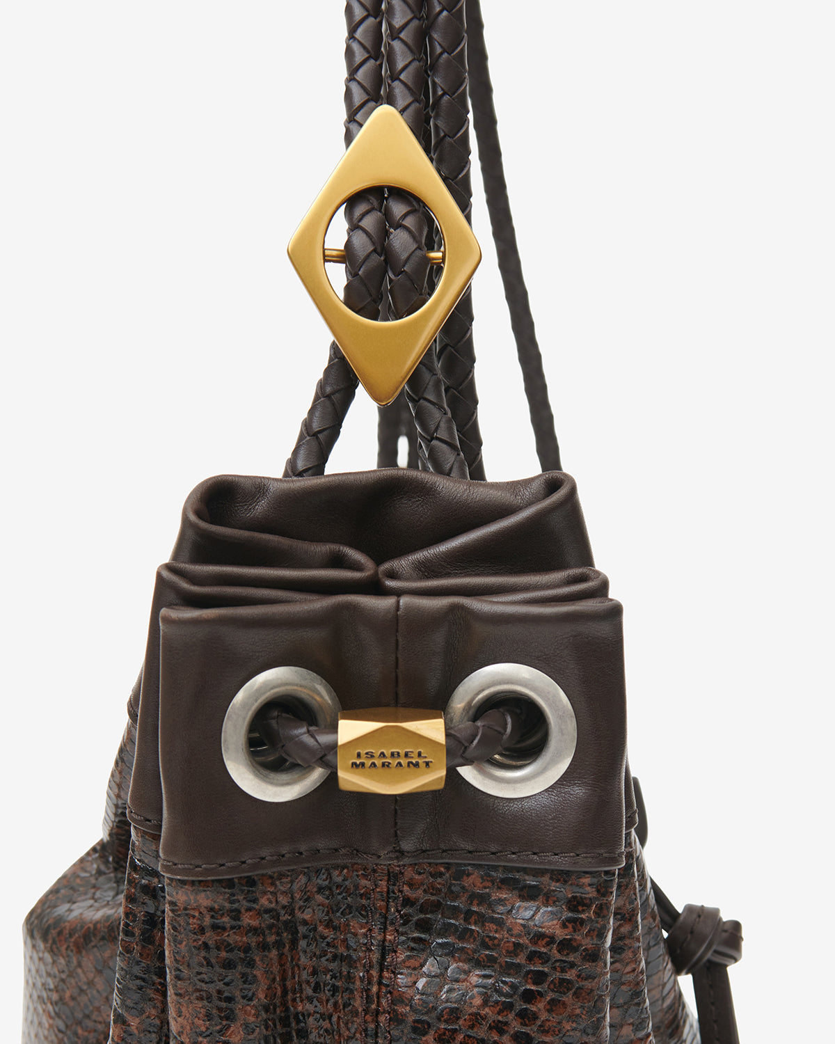 Isabel Marant Maia Medium sac cuir effet python mocha