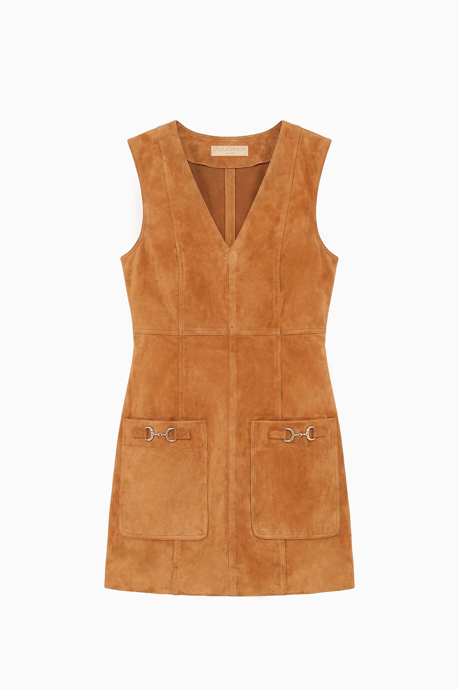 Ulla Johnson Sloane Robe Femme Cognac Mini Daim