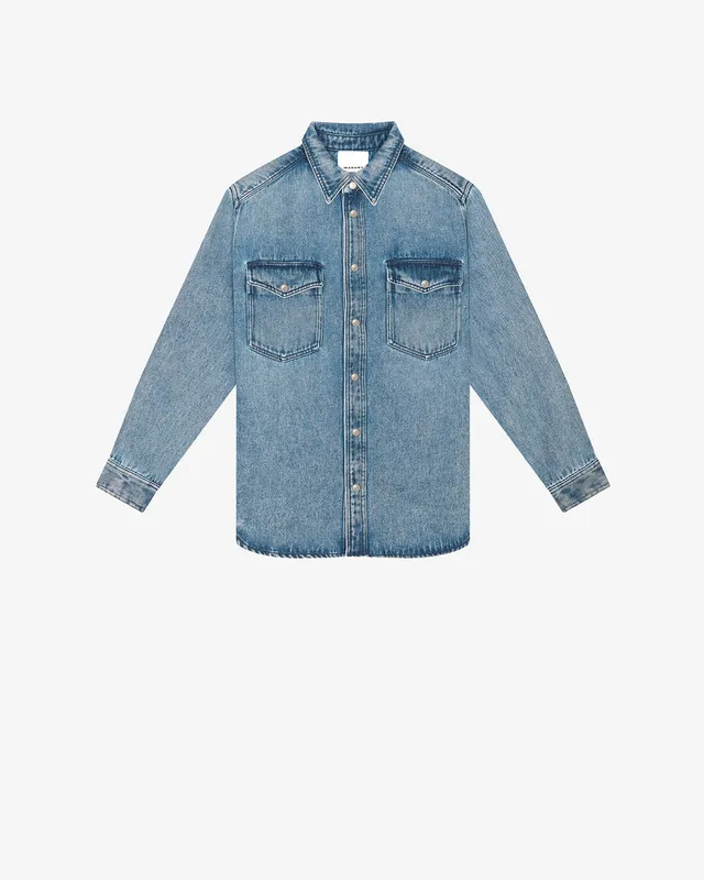 Isabel Marant Taily chemise bleu clair denim fluide