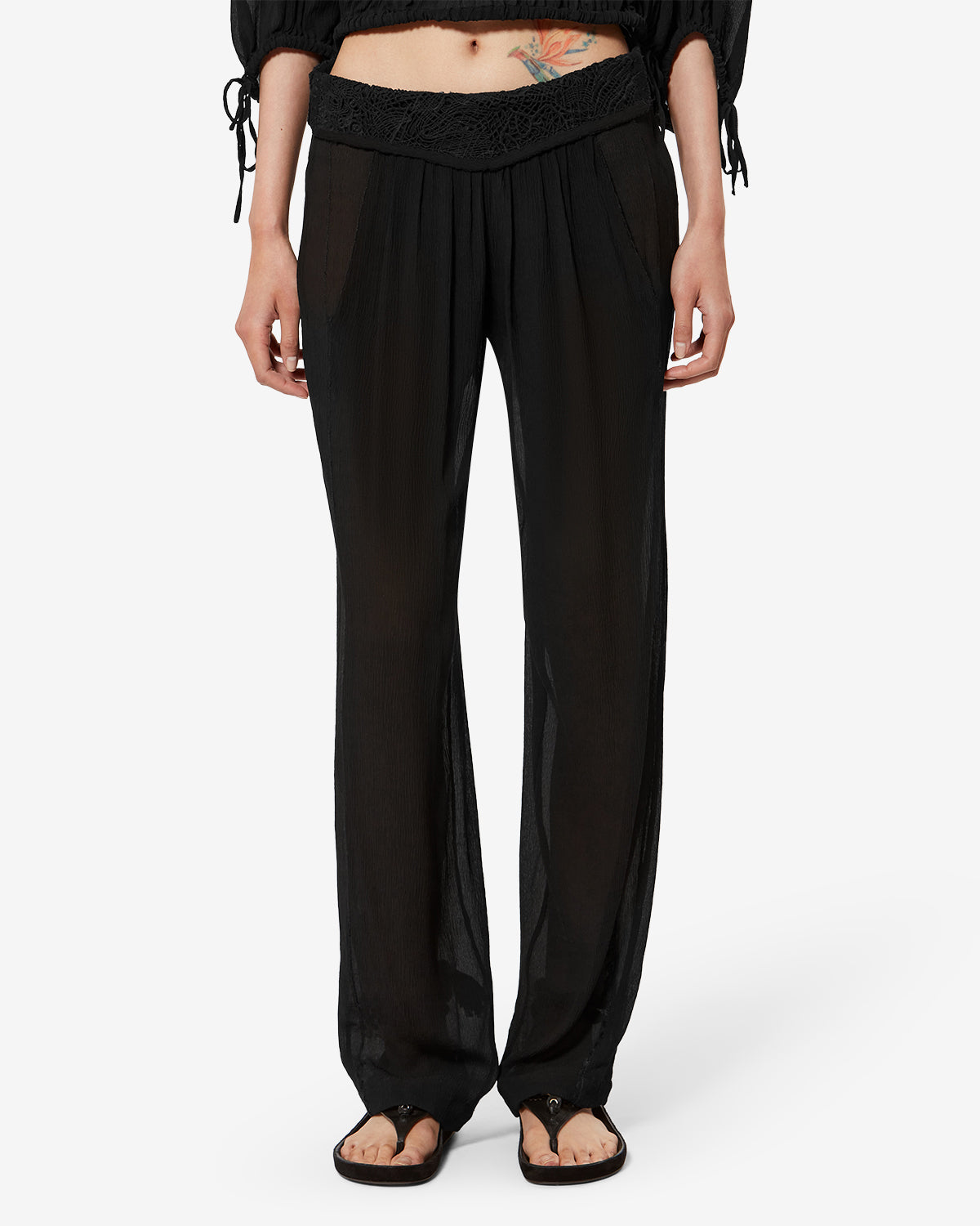 Isabel Marant Guylene PA0696FB pantalon noir soie