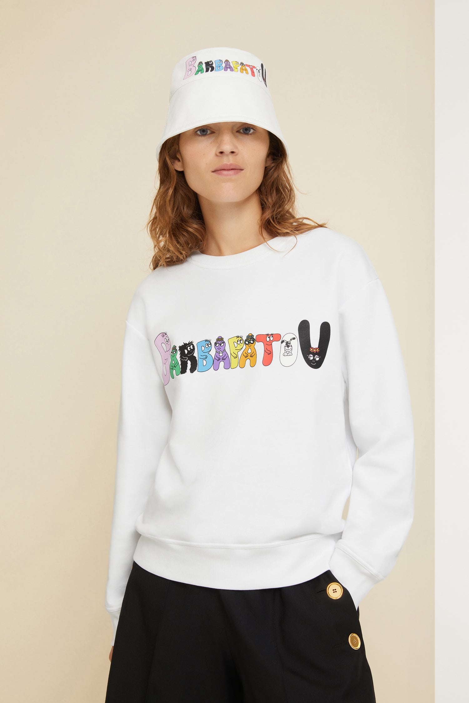 Patou JE0479999001W Sweat Coton Bio Blanc Barbapatou