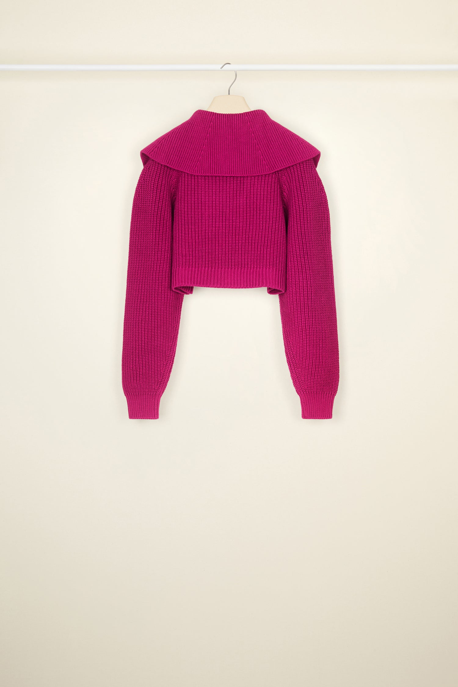 Patou pull col marin zip laine anémone violet