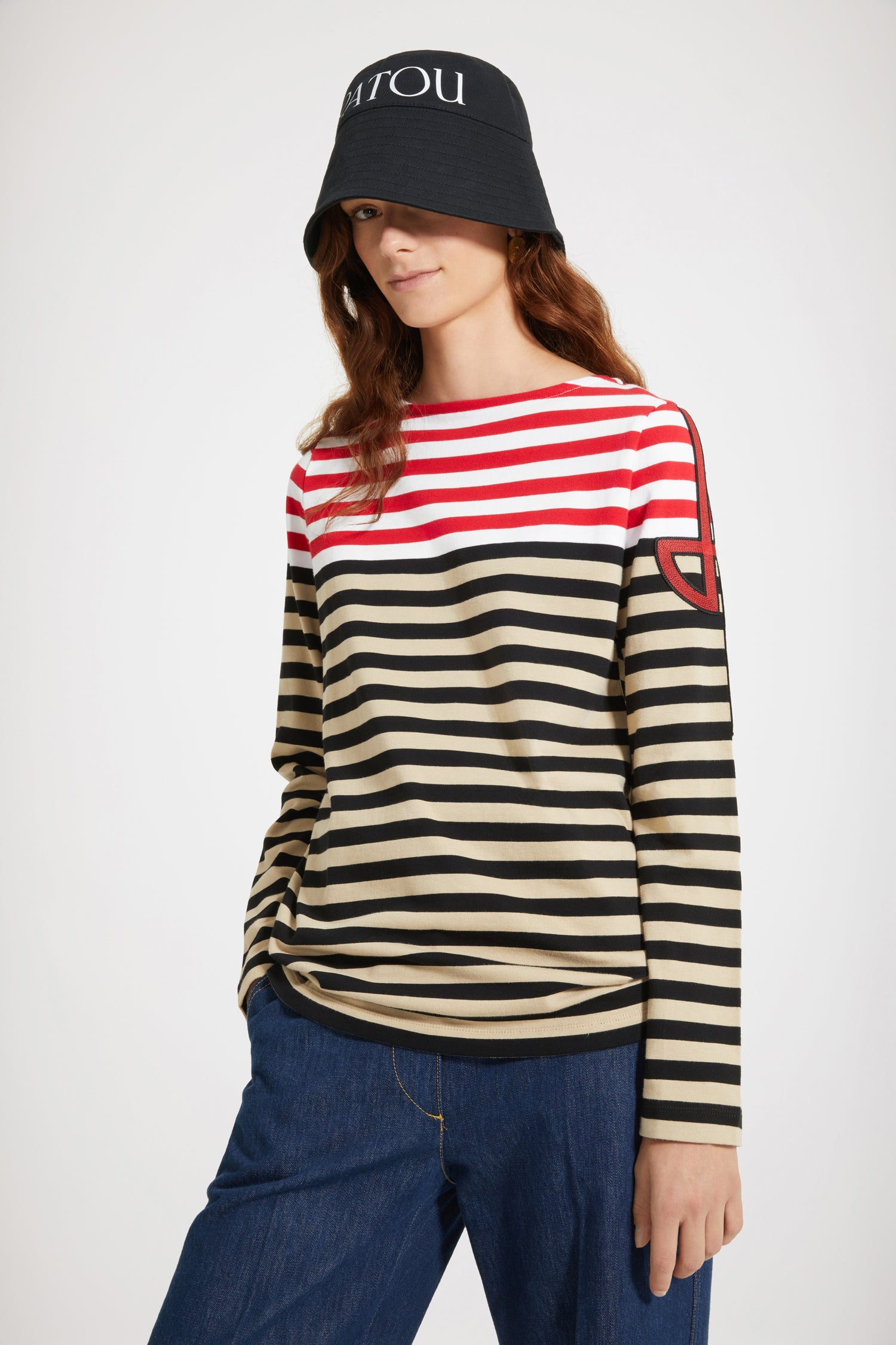 Patou Top marinière breton coton bio multicolore Navy Brown