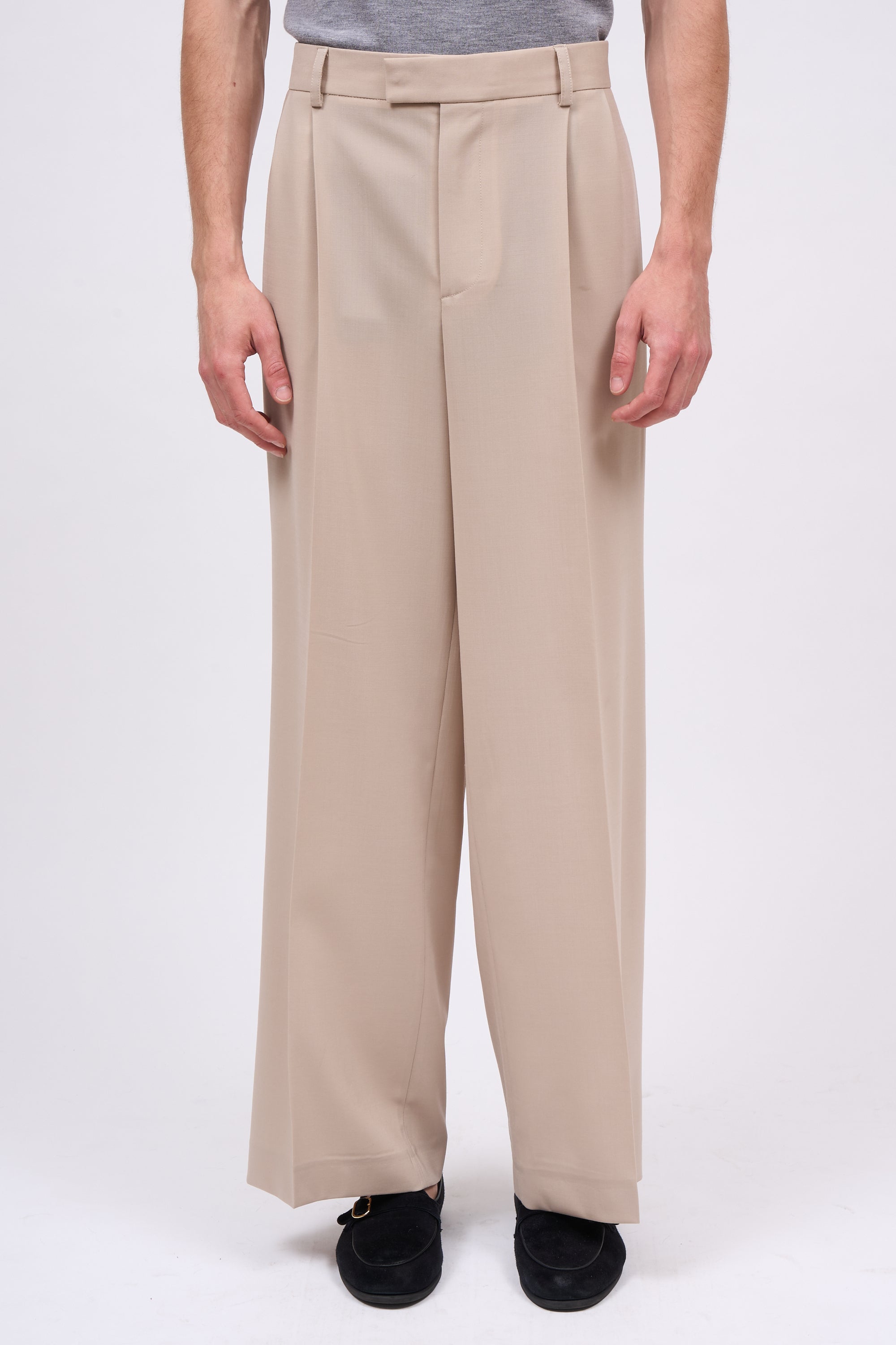 Paul & Joe Julio pantalon loose beige laine vierge