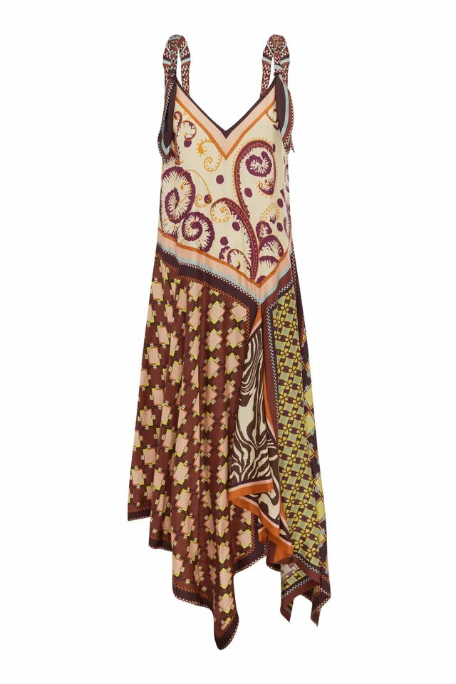 Alemaïs Wilson Silk Midi Dress robe soie col V