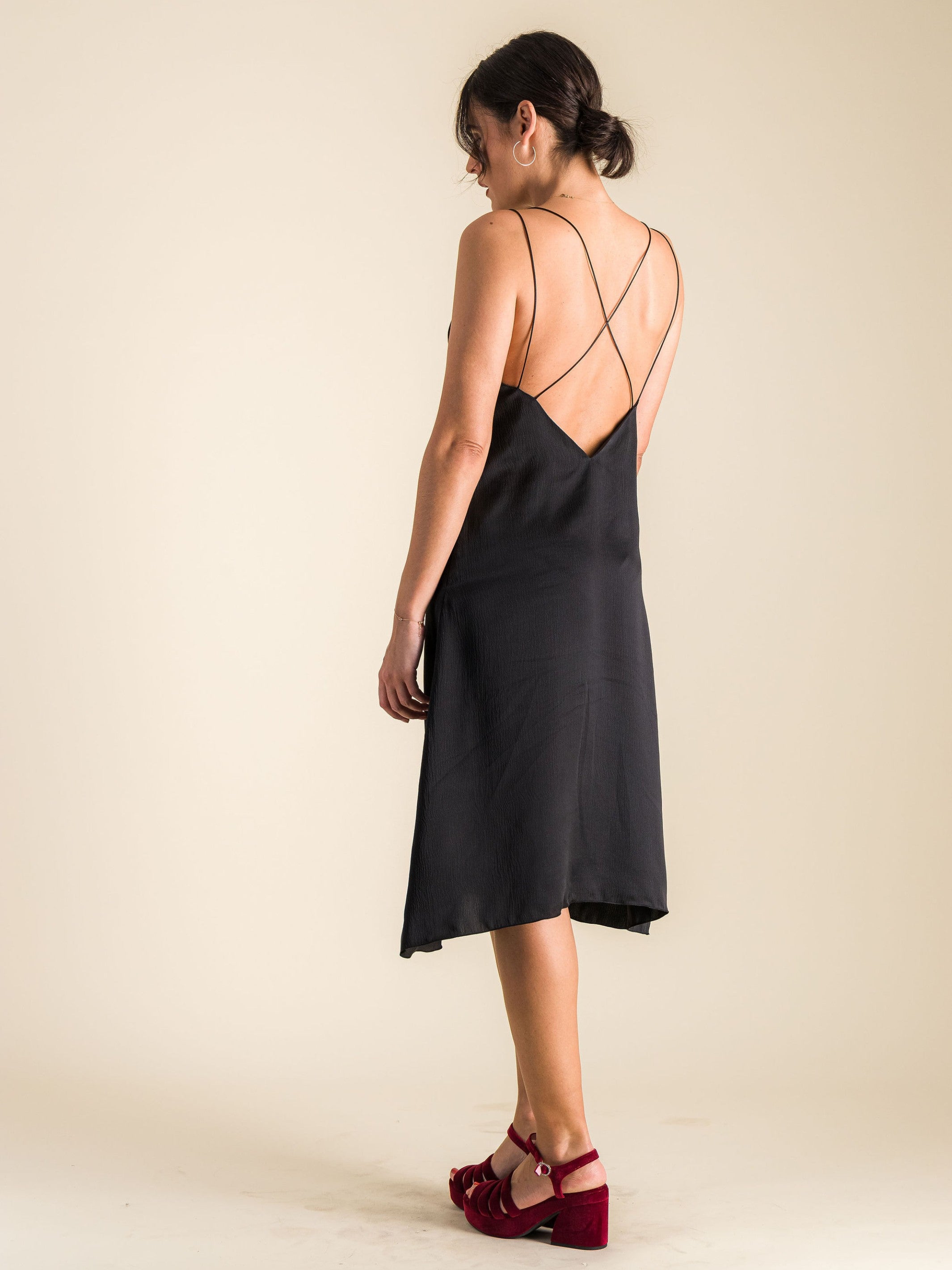 Anahide Saint André Tara robe lingerie noire crêpe de soie