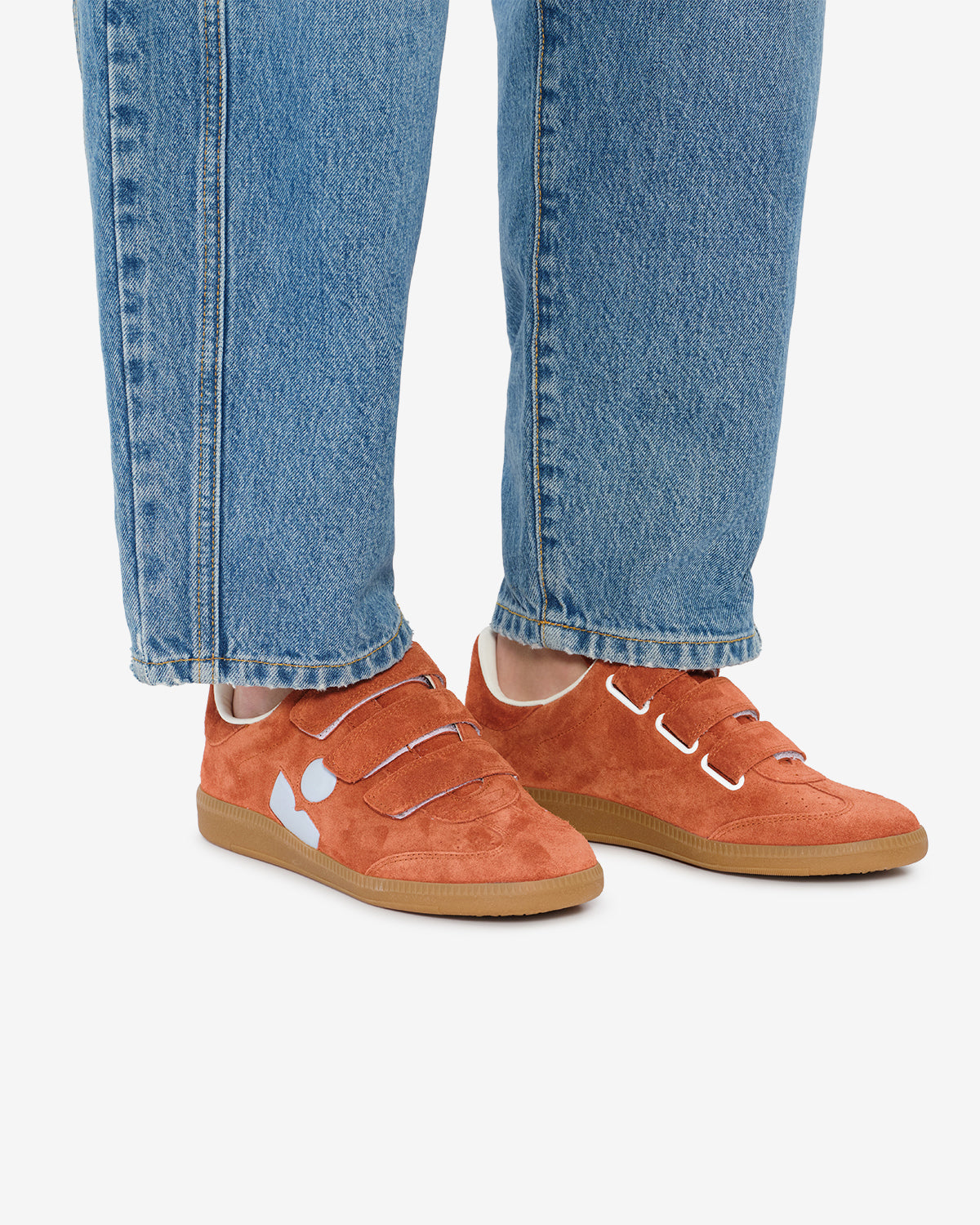 Isabel Marant Beth BK0013FA baskets cuir brique bleu clair