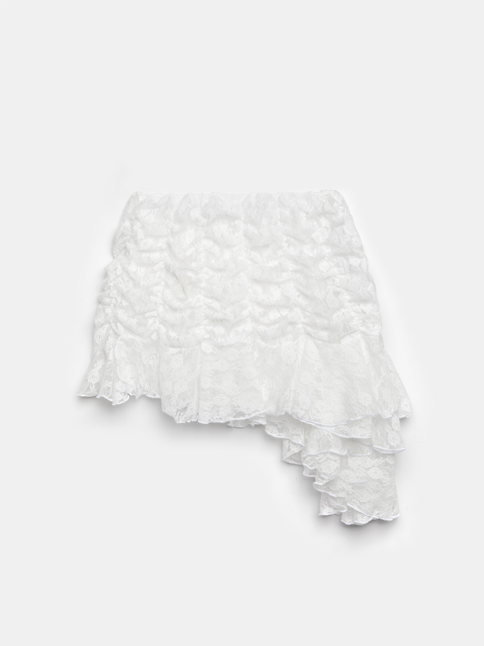 Ester Manas White Lace Signature mini jupe blanche dentelle
