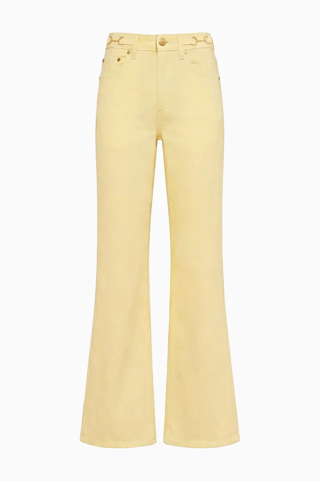 Ulla Johnson Laurel Kick Flare jean Chantilly coton